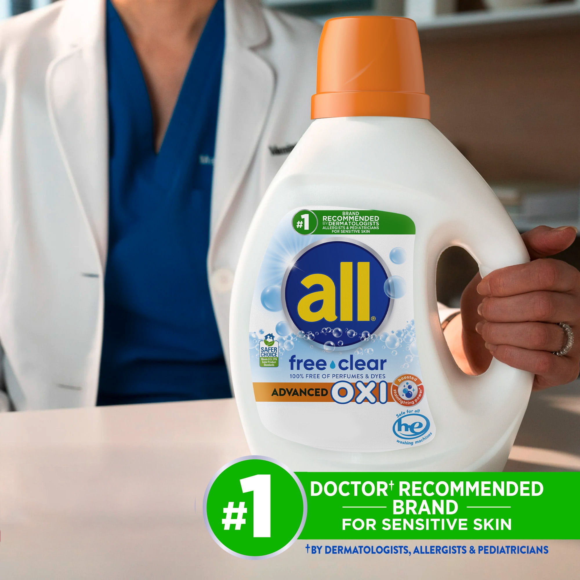 all Free Clear Oxi Liquid Laundry Detergent (Clear, 154 oz) dlxrd