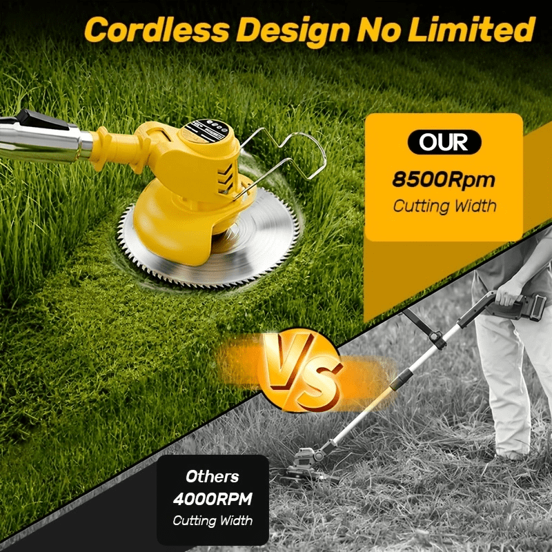 YUNXI Battery Powered Walk-Behind Lawn Mower, Ergonomic Cordless Grass Trimmer for Garden Maintenance (18 in) p2s4g