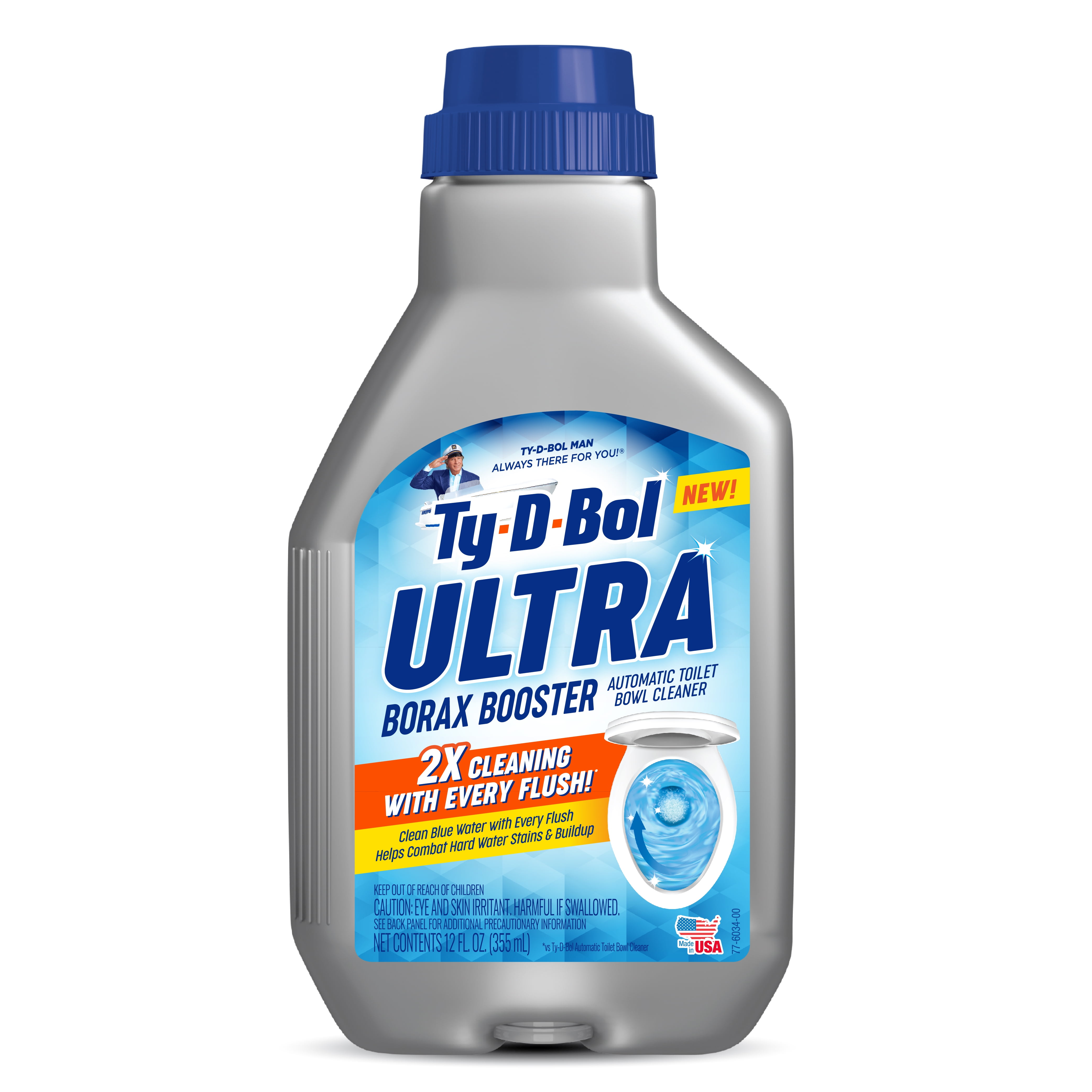 Ty-D-Bol Ultra Borax Booster Toilet Tank and Bowl Cleaner (Blue, 12 fl oz) 7gtin