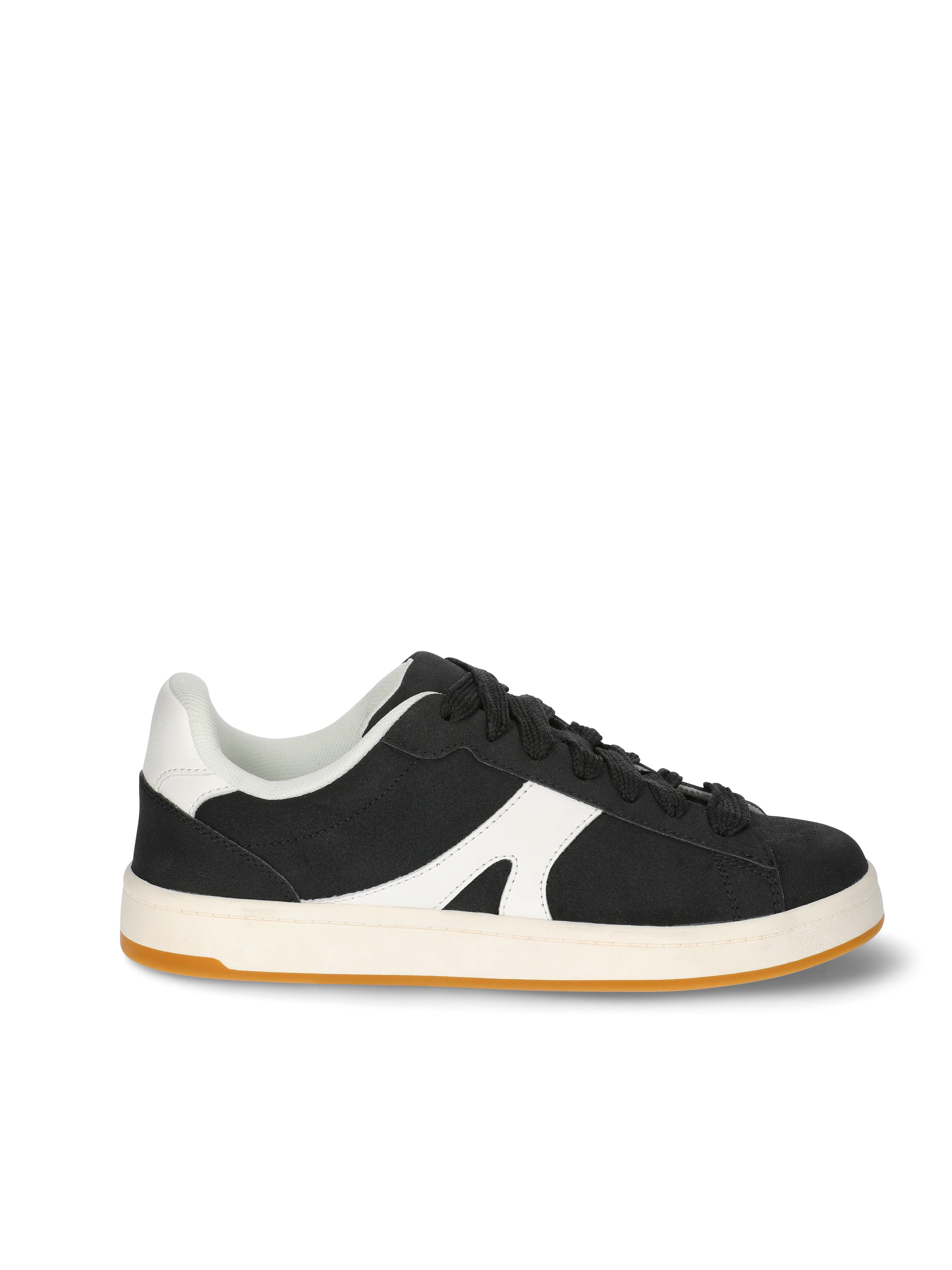 No Boundaries Women's Chunky Lace-Up Skate Sneakers (Black, 8) x1k3x