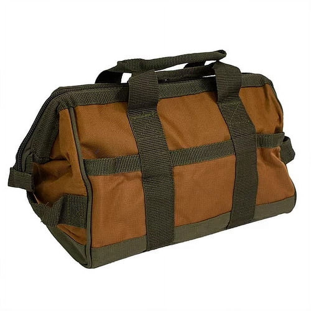 Bucket Boss Gatemouth Tool Bag Combo (Green and Brown, 12 in and 16 in 2-Piece Set) 255z7
