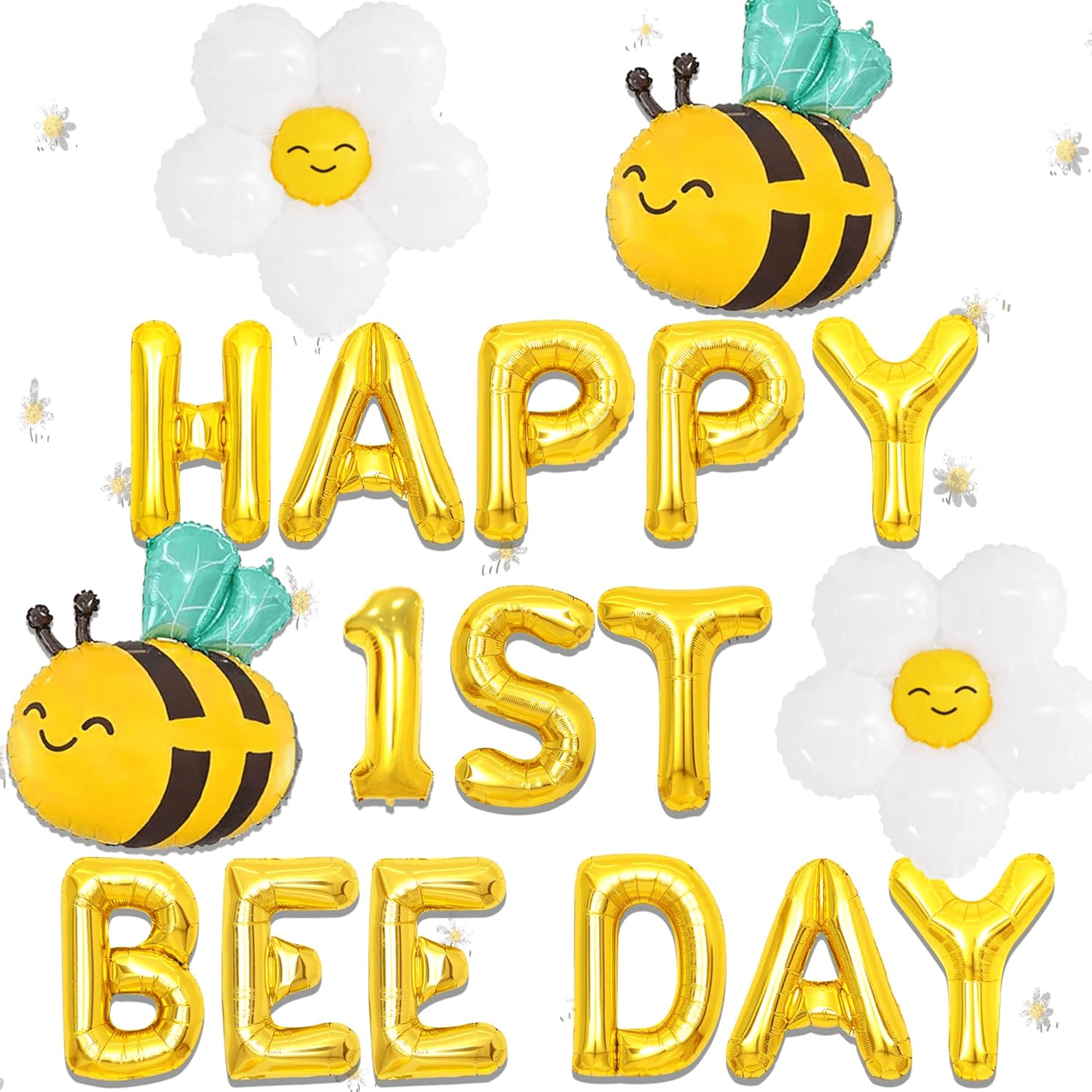Roaring Good Time Bumble Bee First Birthday Party Balloon Set (Yellow, 5 Piece) ysnlq