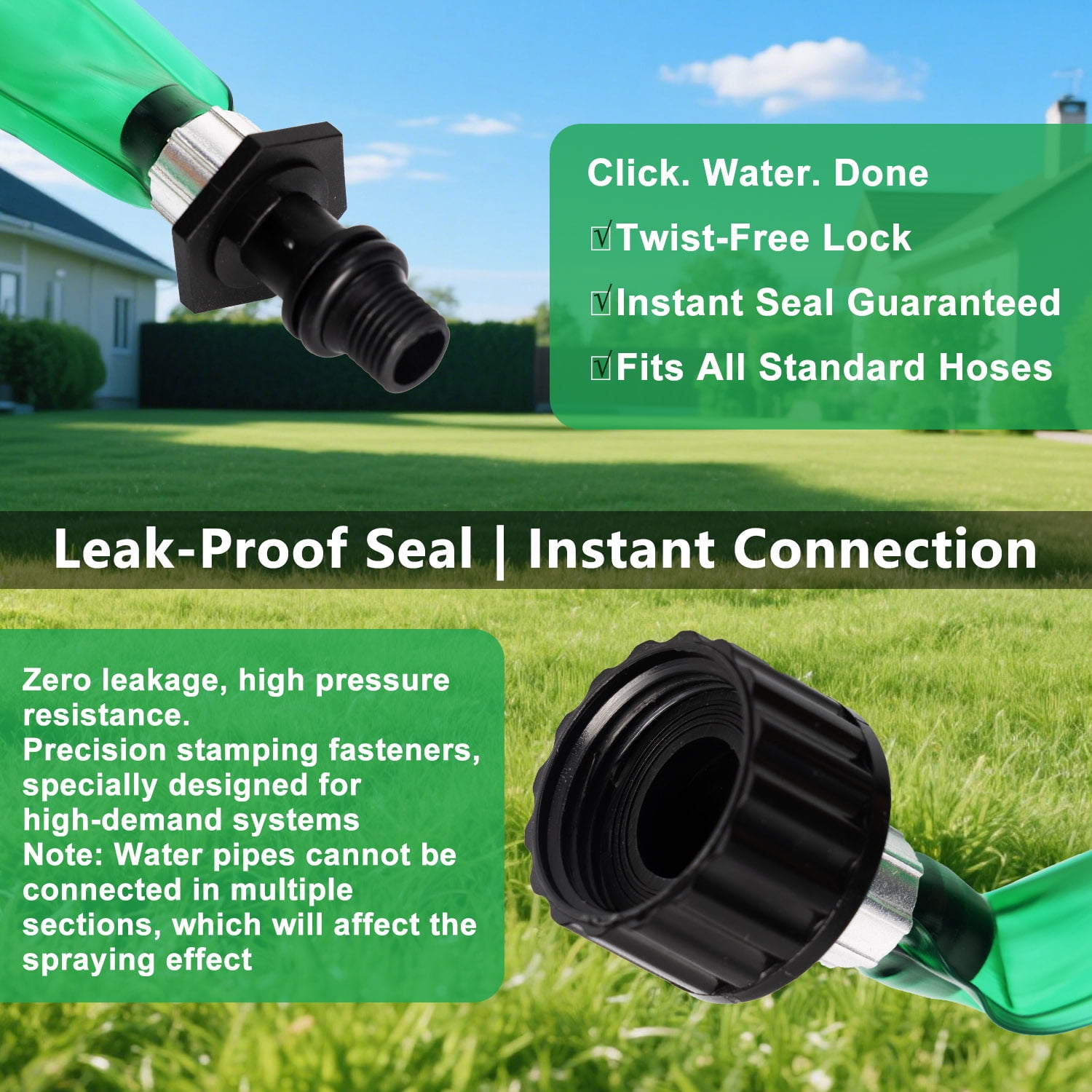 Henotian Garden Soaker Hose (Green, 25 ft, 2 Pack) spt3e