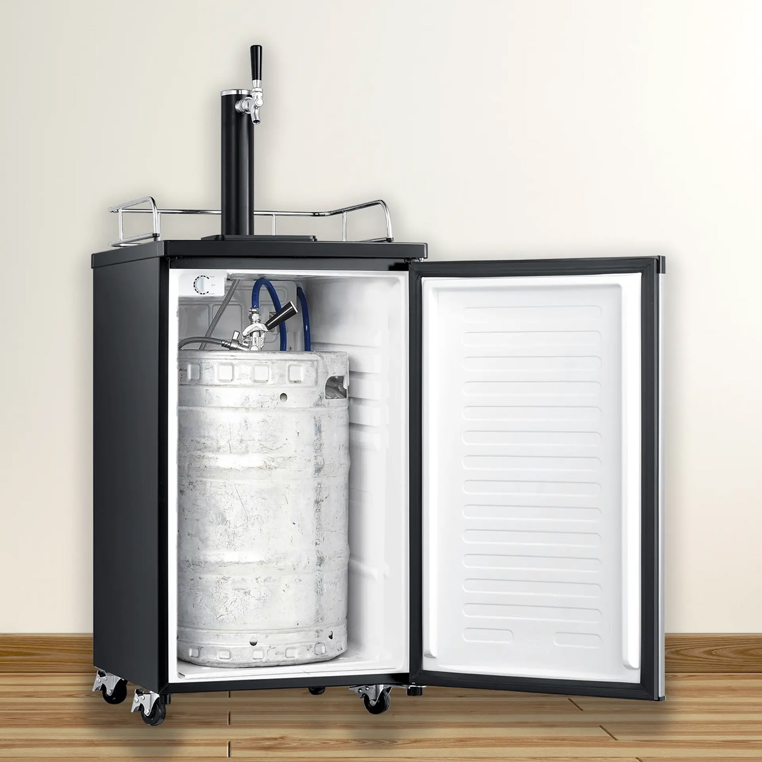 Arctic King Single Tap Kegerator Draft Beer Dispenser (Black, 4.9 cu ft) 0ynyn