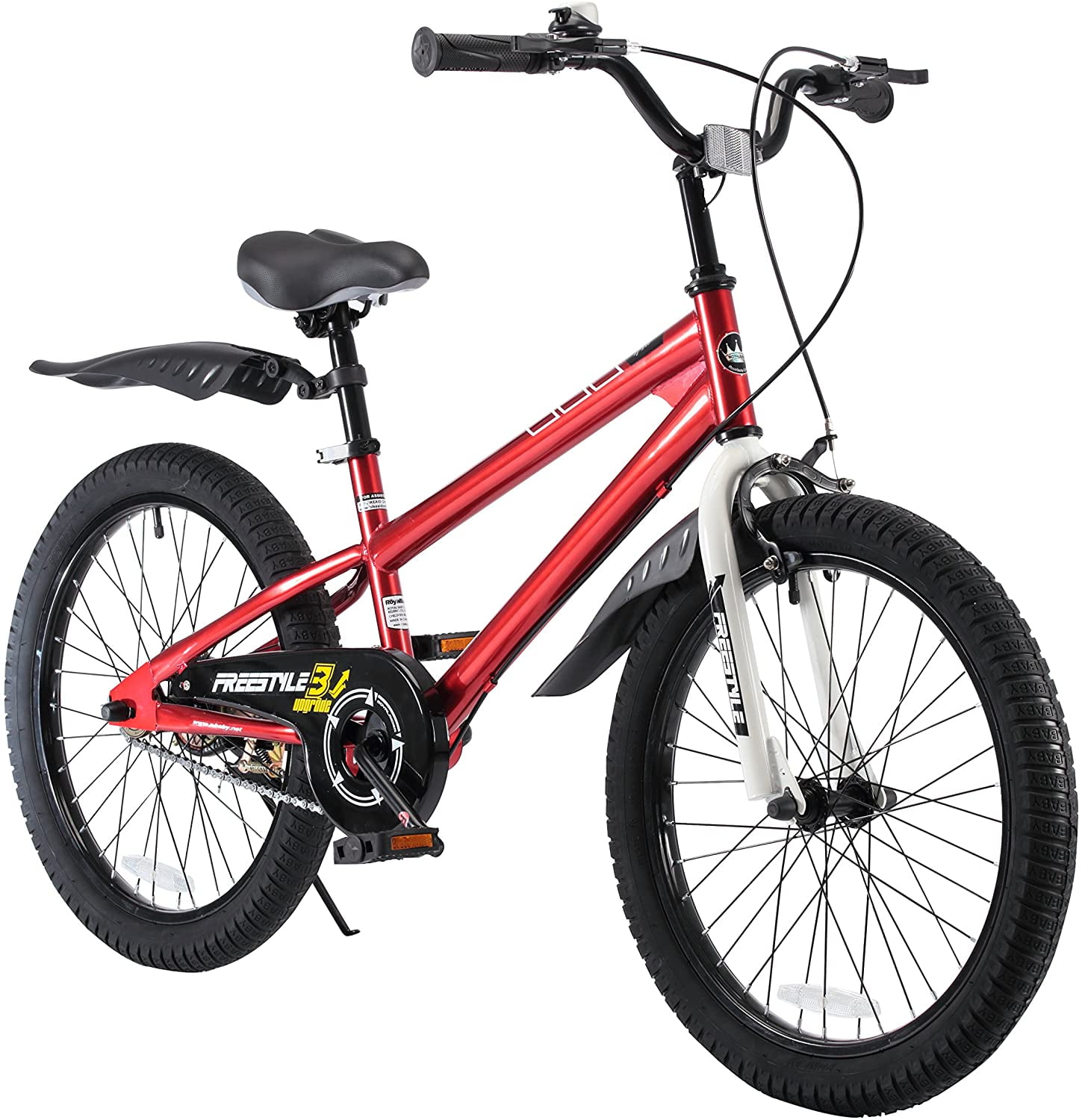 Royalbaby Freestyle Kids Bicycle, Durable Steel Frame with Training Wheels (Red, 20 in) alub6