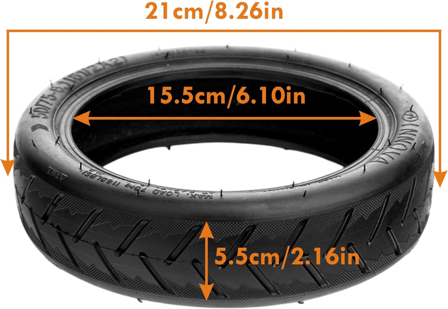 UGNE 8.5x2.0 Self-Sealing E-Scooter Tires, Puncture-Resistant Butyl Rubber Replacement (2-Pack, 8.5 in) x9js2