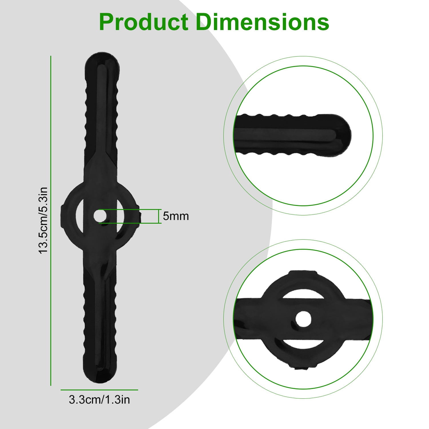TeqHome Replacement Plastic Blades for Cordless Weed Trimmers (Black, 32-Pack, 5.3 in) p9ixf