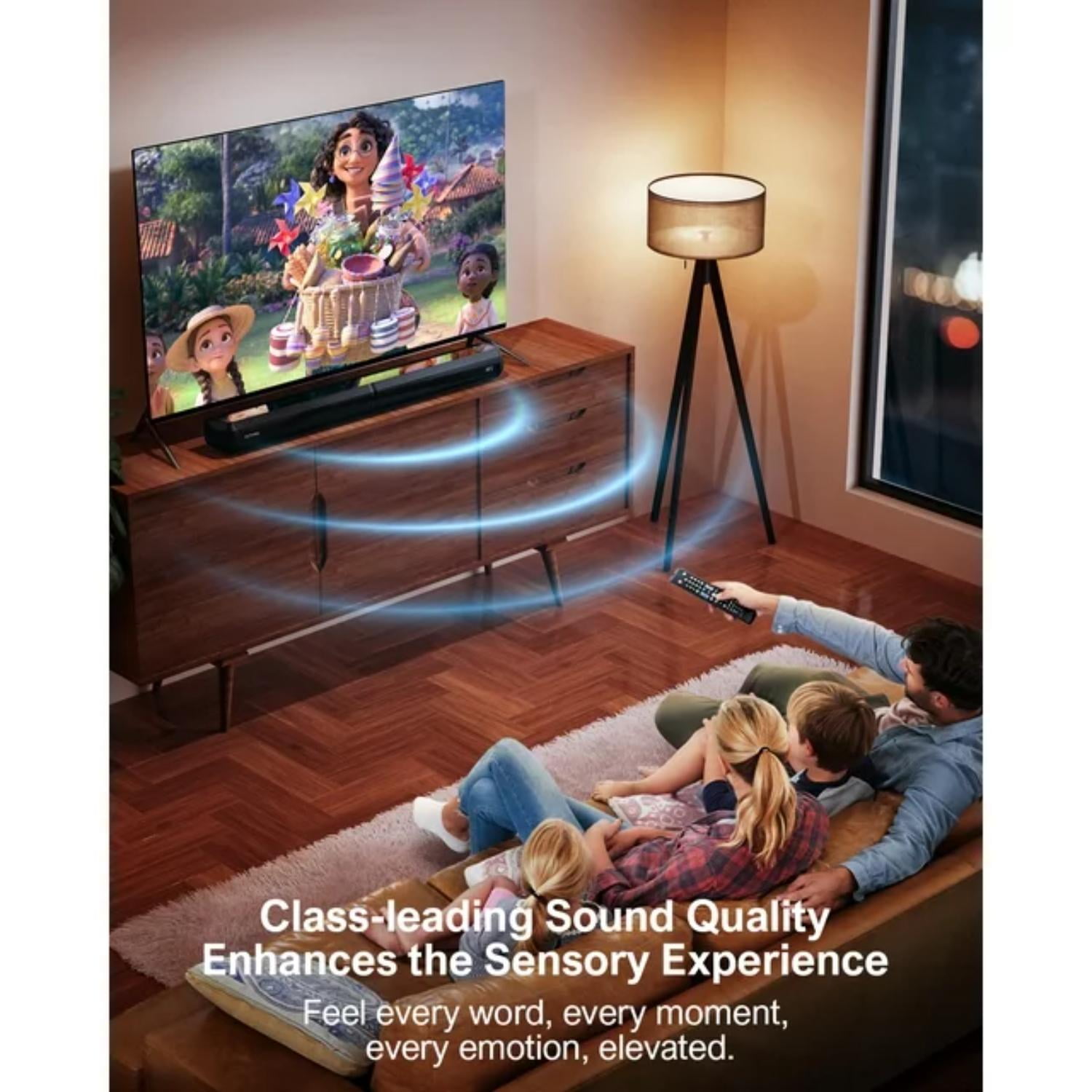 Ultimea 2.2ch Soundbar for TV, Detachable Bluetooth 5.3 Surround Sound System with Built-in Dual Subwoofer and Bassmax Technology (Black, 1 Unit) 4mvp4