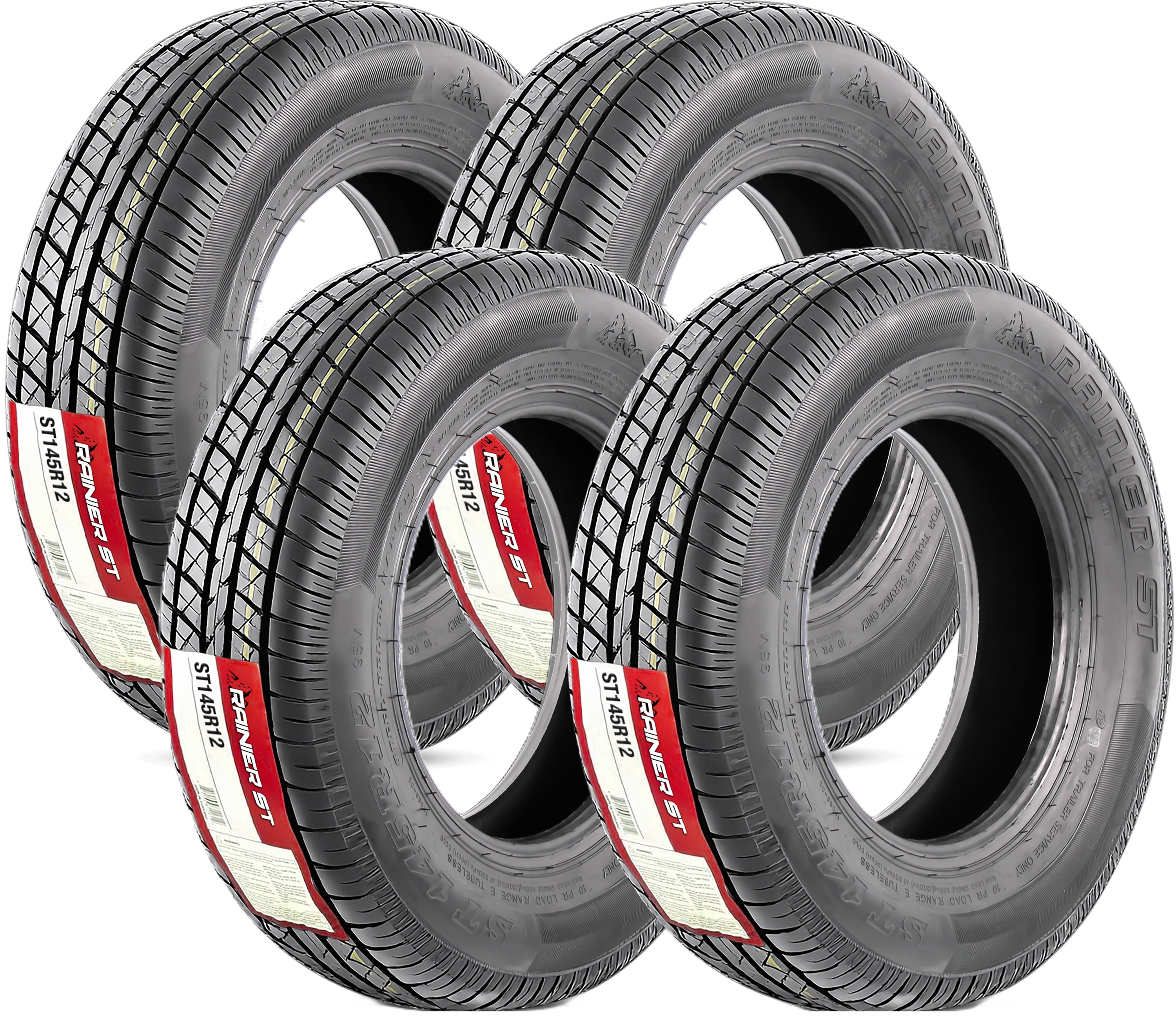 eCustomRim Radial Trailer Tire ST145/R12 Load Range E (4-Pack, 12 in) wrqyc