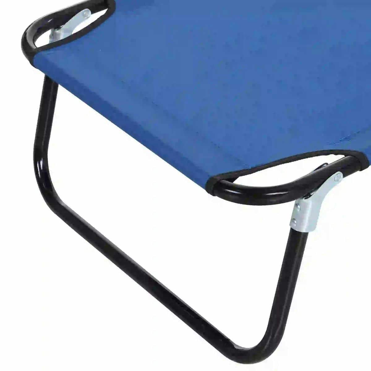Spaco 5-Level Reclining Beach Chair, Folding Outdoor Sun Lounger with Steel Frame (Blue, 1-Pack) 6cizy