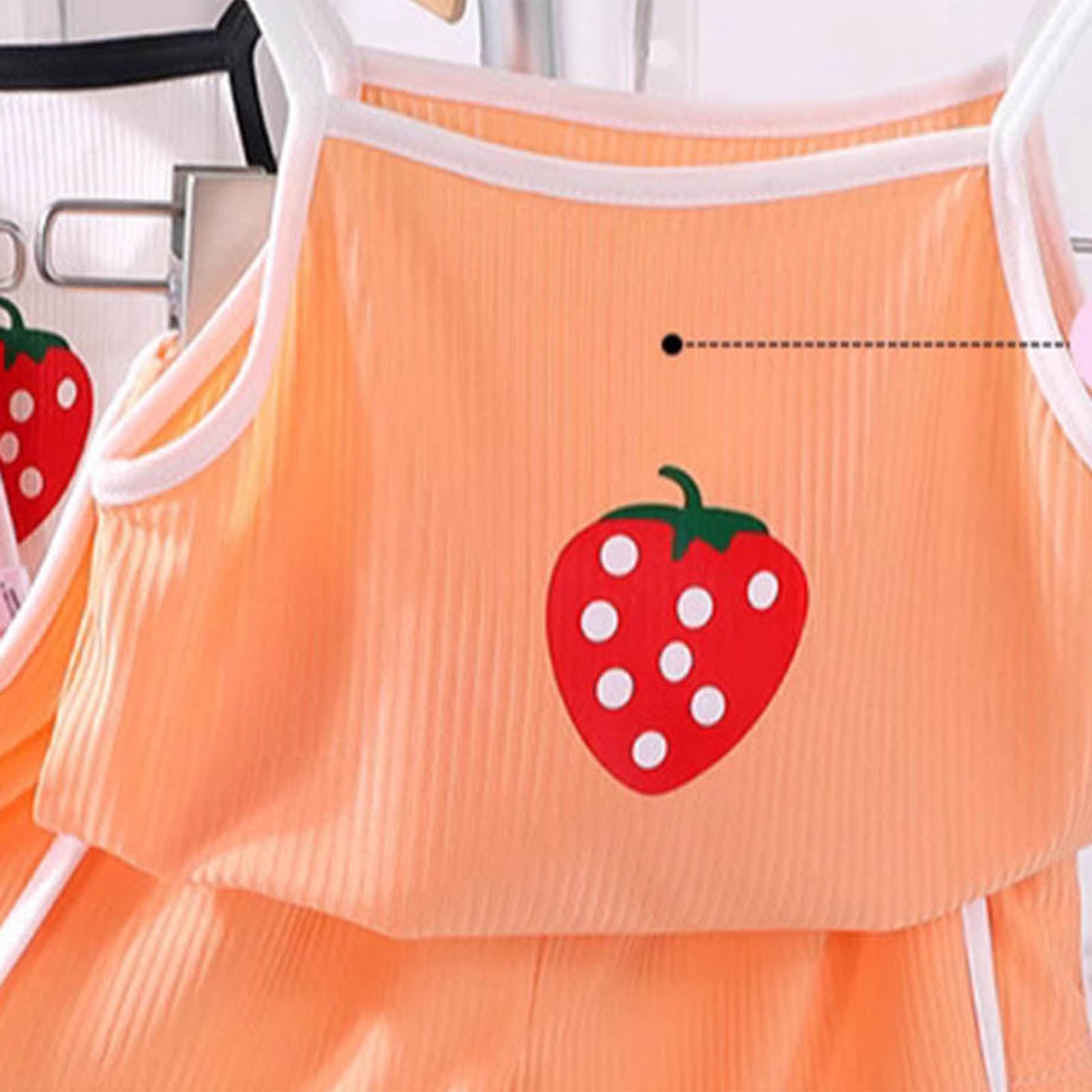 Ulanda Toddler Girls Summer Outfit Set Dinosaur Print Sleeveless Tank Top and Shorts (Orange, 6-12 Months) n30pl