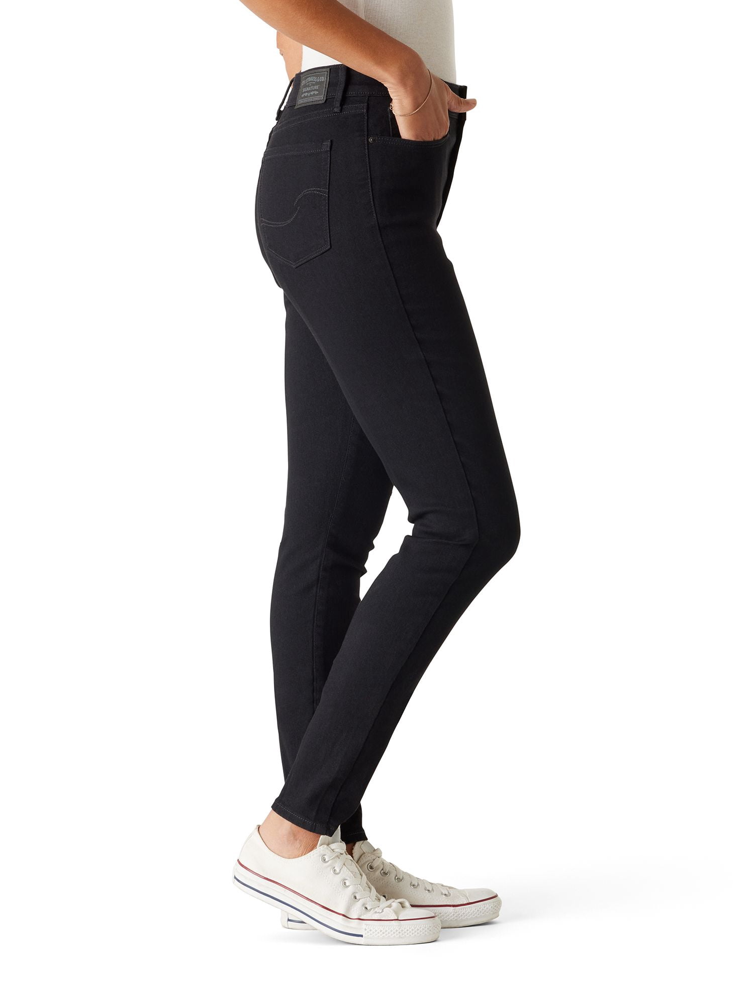 Levi Strauss Signature Women's High Rise Skinny Jeans (Black, 2-26) 9wunn