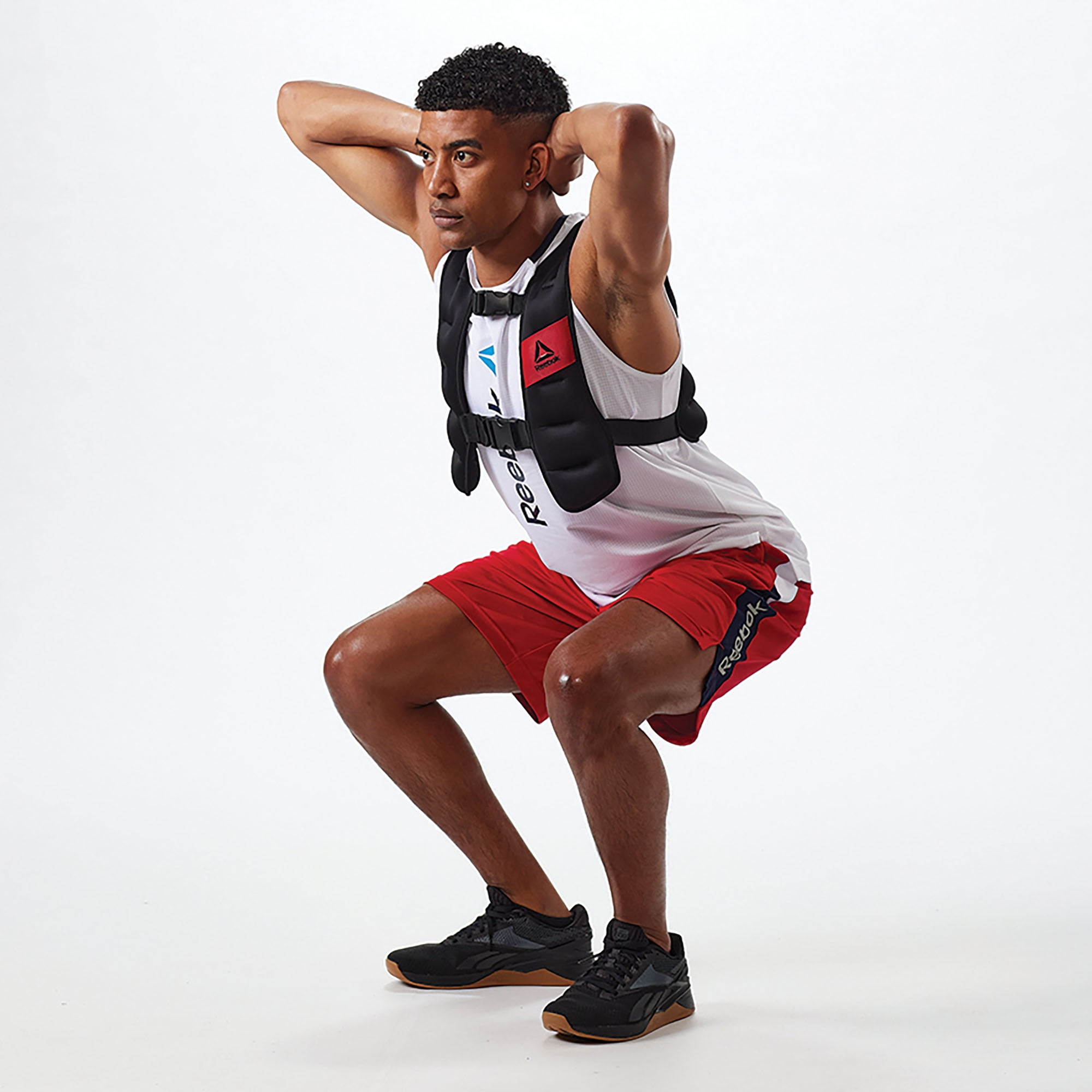 Reebok Delta Weighted Vest for Strength Training and Cardio (Black, 12 lb) 1xnhn