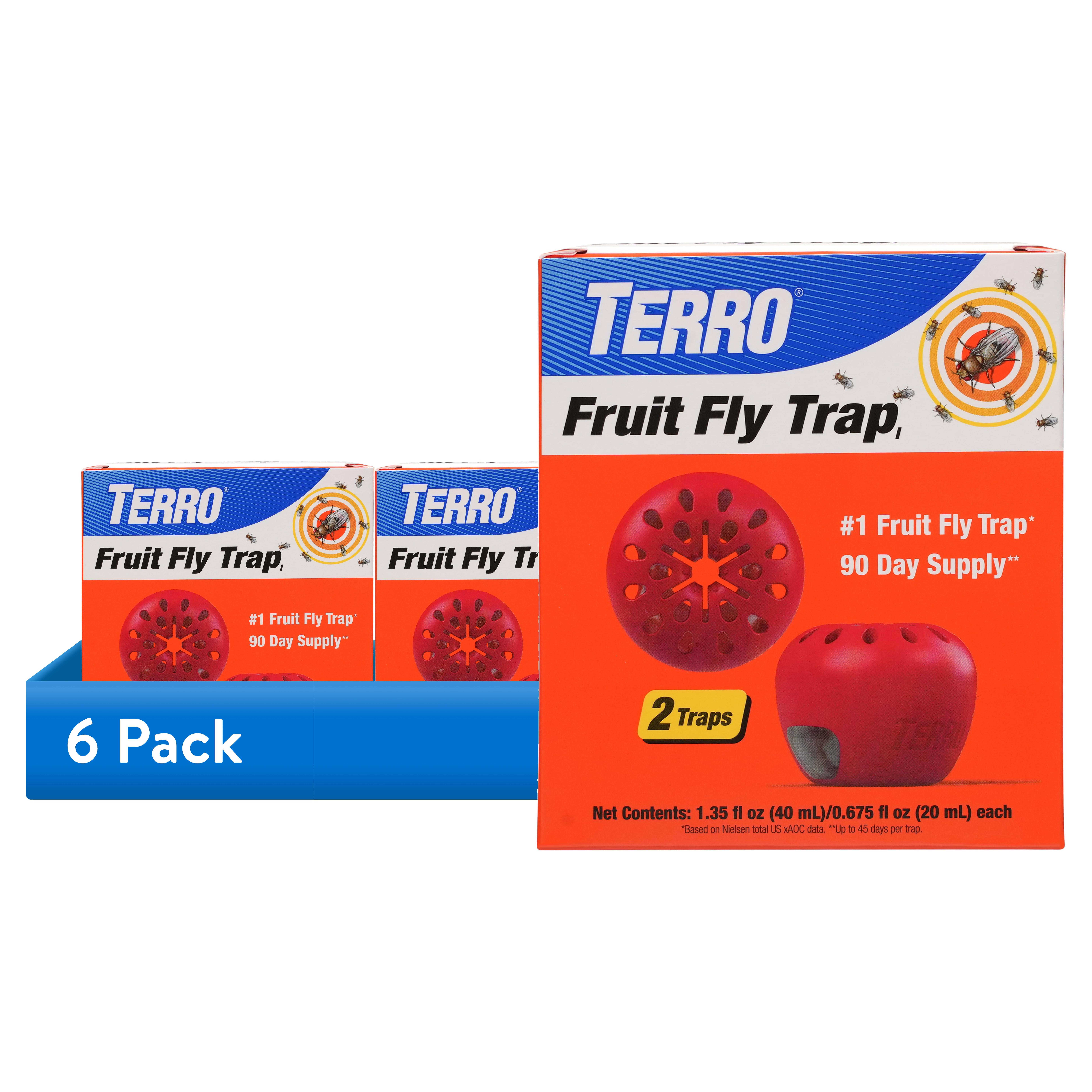 TERRO Fruit Fly Trap, Indoor Pest Control for Kitchen and Home (6 Pack) yp9gn