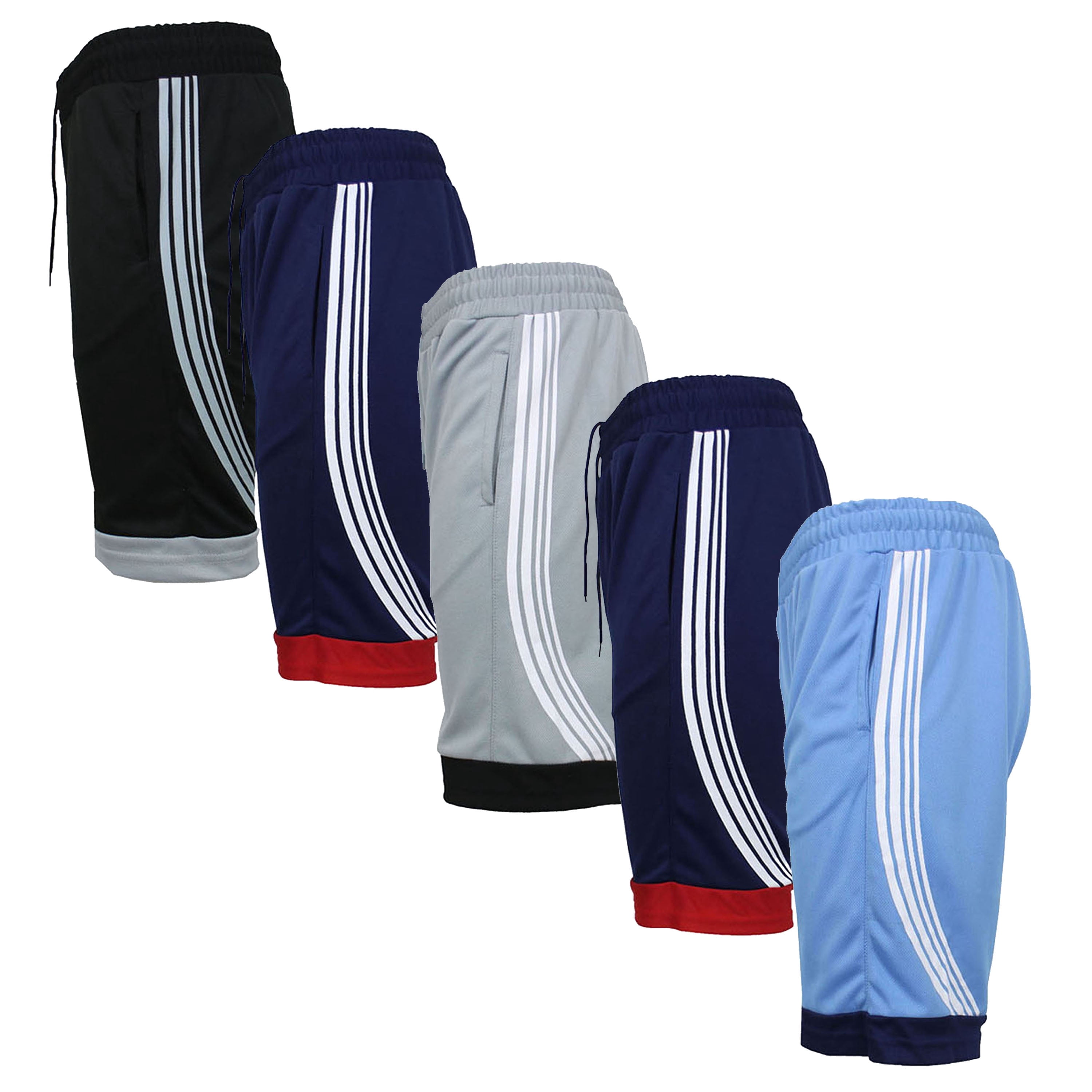 Galaxy by Harvic Men's Athletic Mesh Shorts Moisture Wicking Performance Gym Wear (5-Pack) kn591