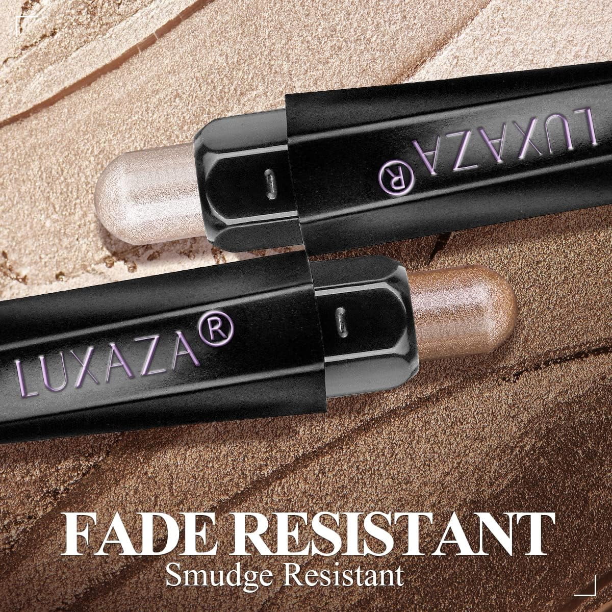 LUXAZA Eyeshadow Stick Set, Shimmer and Metallic Cream Eye Shadow Pencil for Long-lasting Makeup (Pink, 10 Pack) gyl0j