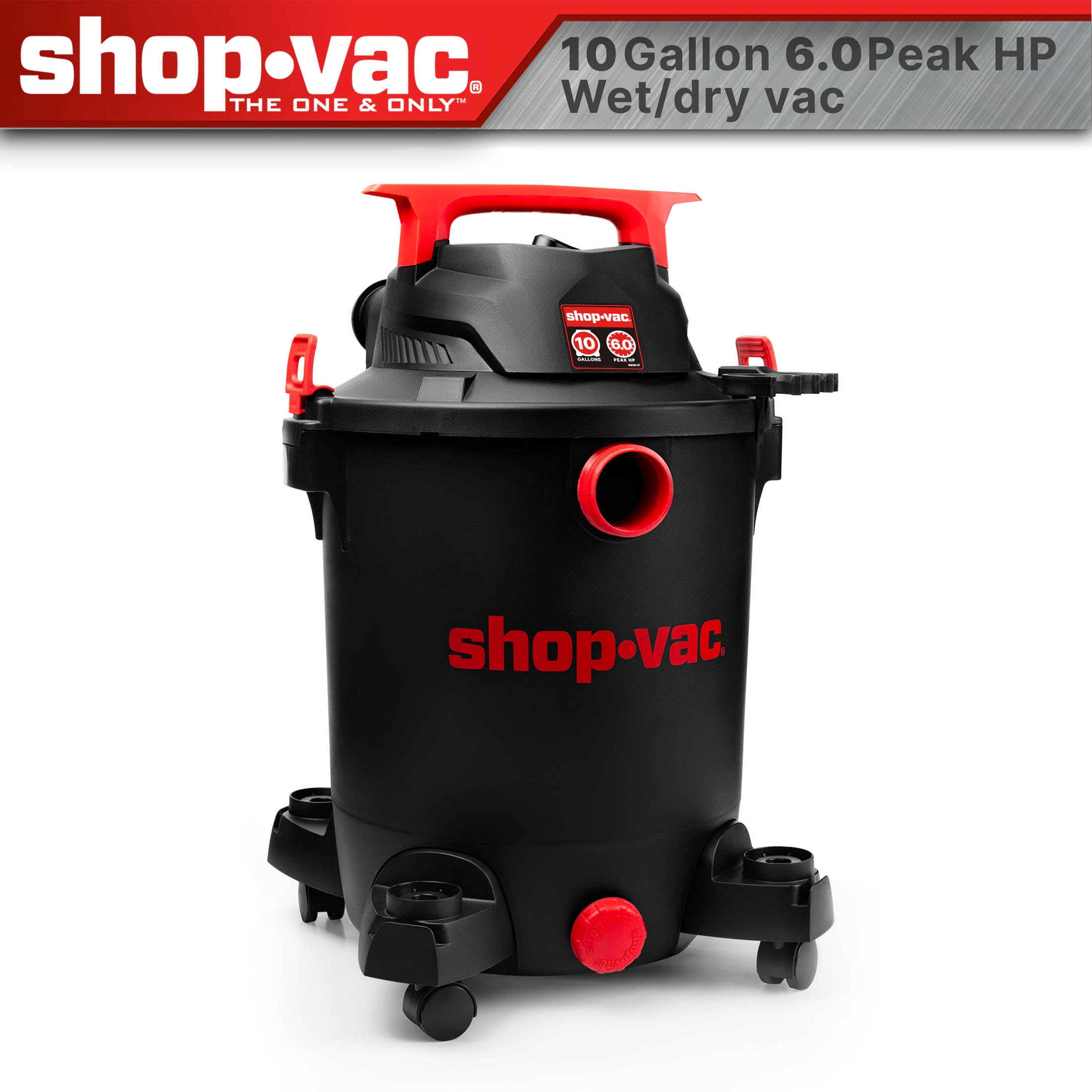 Shop-Vac Wet Dry Vacuum Cleaner with 10 Gallon Capacity and 6.0 Peak HP Motor (Black, 10 Gallon) hr5rp