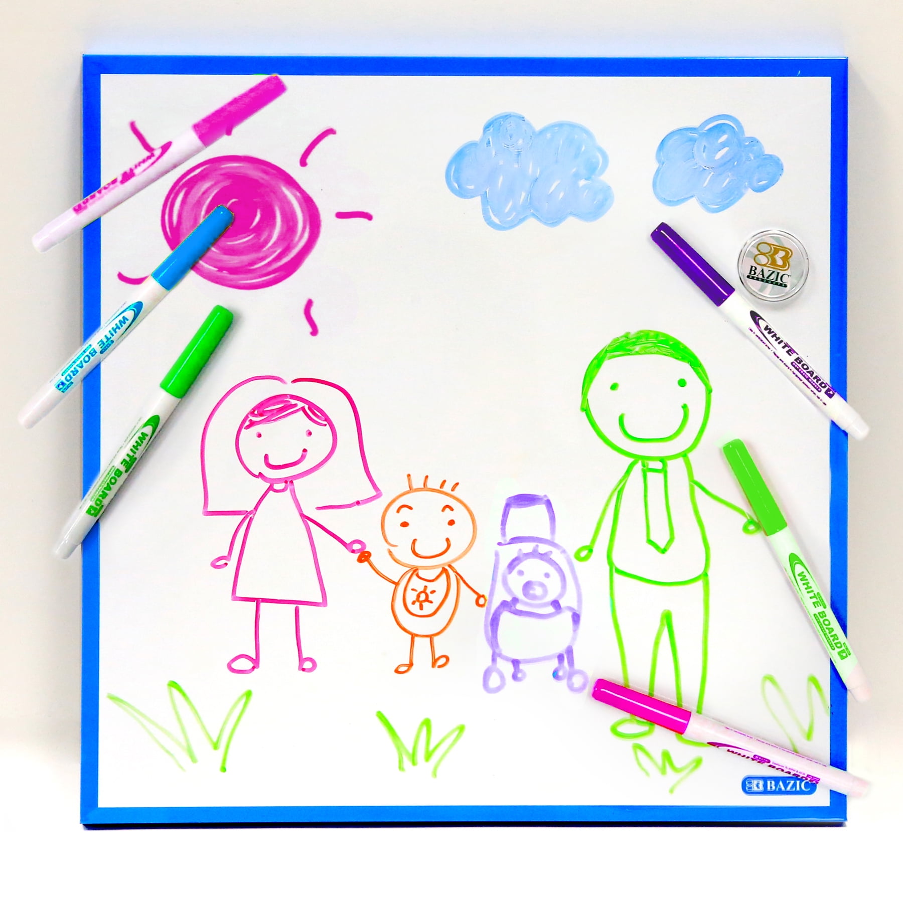 BAZIC Dry Erase Markers Fine Tip Vivid Ink (Assorted Colors, 96-Pack) 3o5dt
