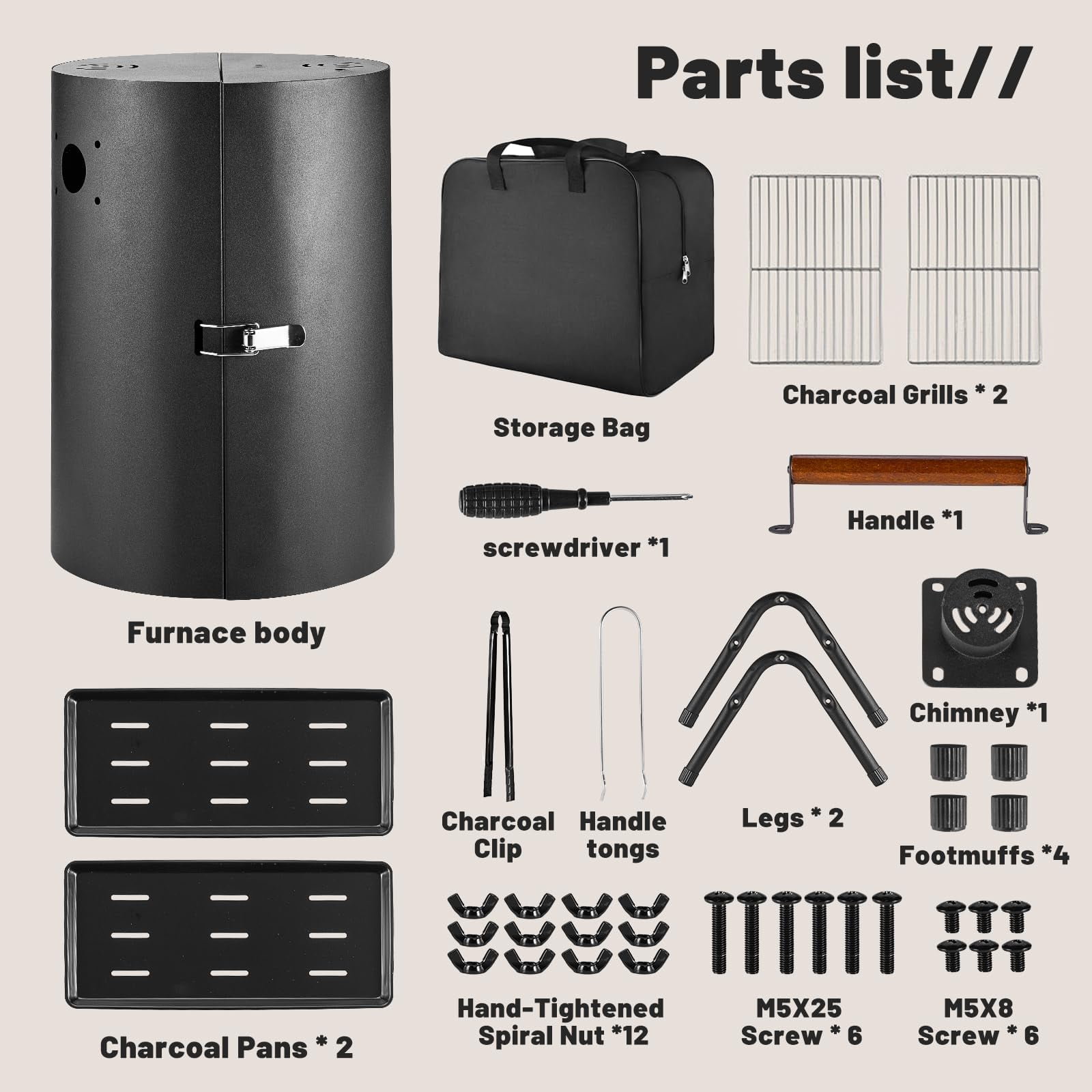Mibote Portable Charcoal BBQ Grill for Camping and Outdoor Cooking (Black, 14 in x 11 in) lsb6q