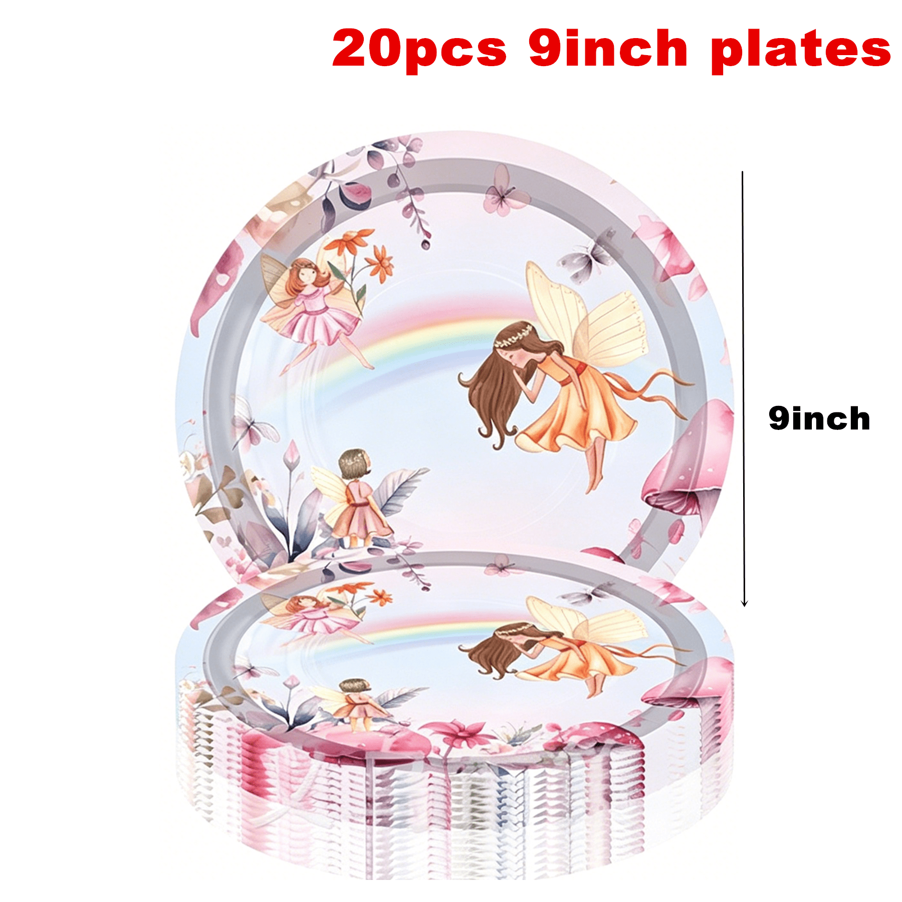 Fairy Party Supplies Enchanted Garden Birthday Tableware Set (Gold, 162-Piece) ioks6