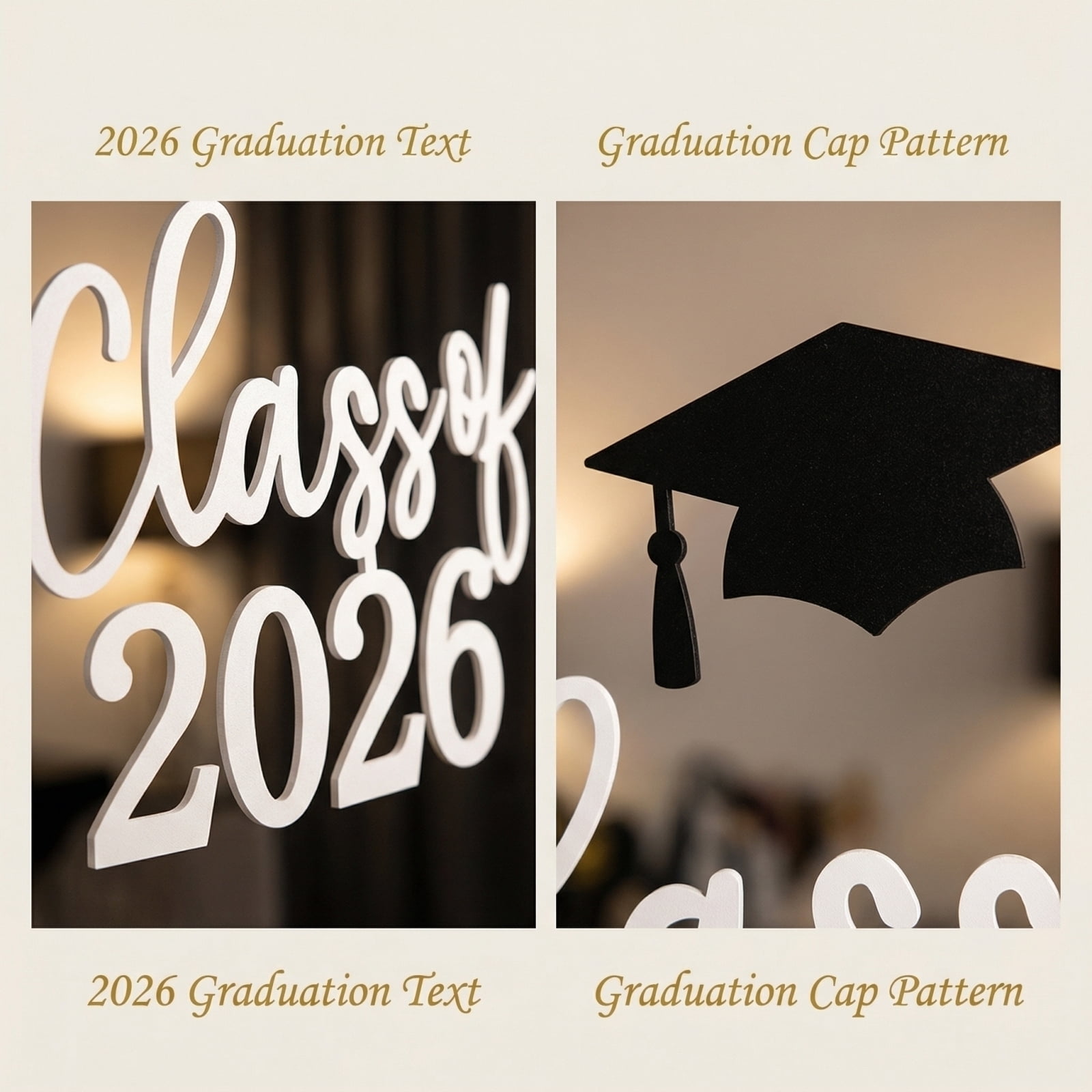COTECRAM Graduation Party Backdrop Decor, Professional Celebration Theme Party Kit (White, 1 Set) u3opr
