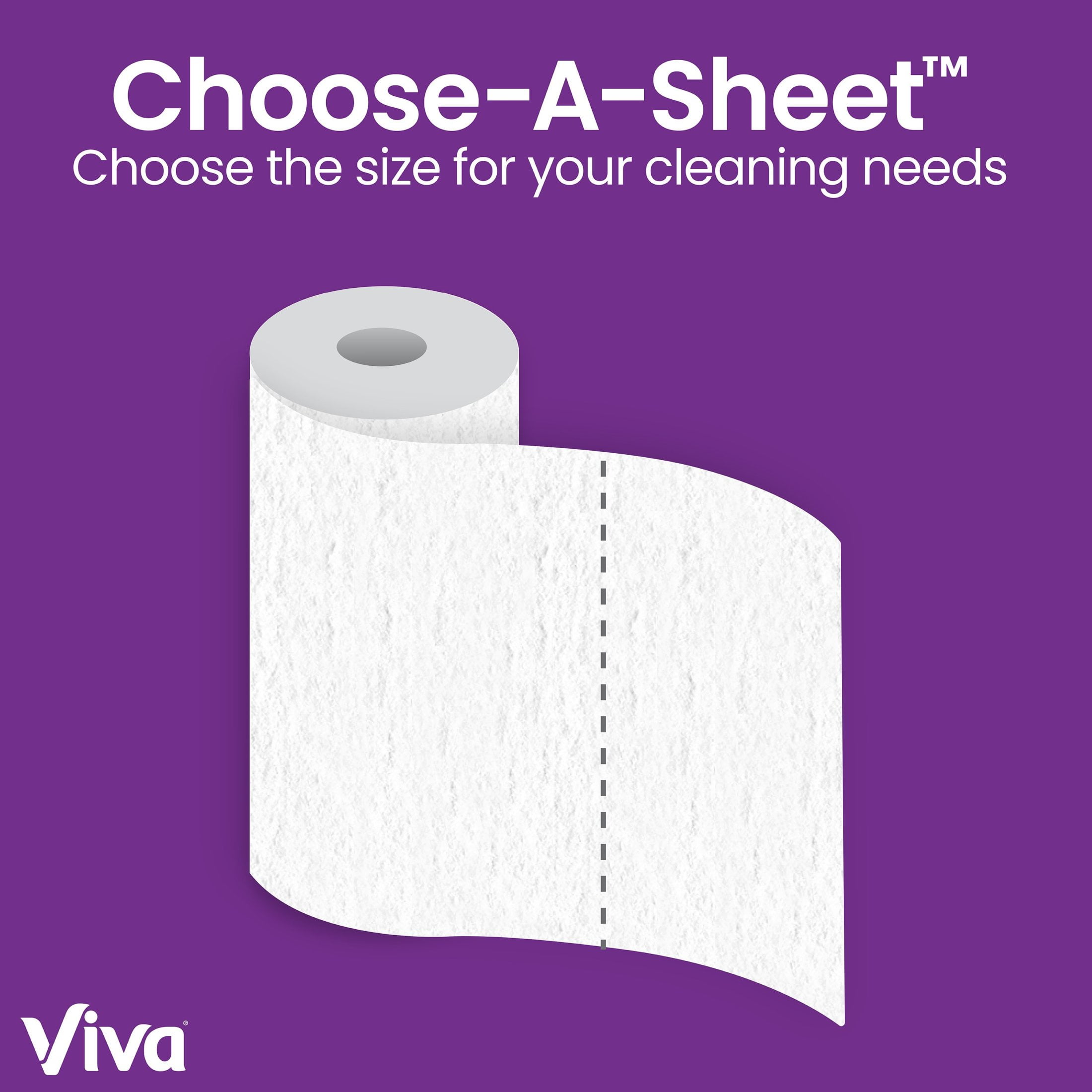 Viva Signature Cloth Paper Towels, Durable Absorbent Cleaning Sheets (White, 6 Double Rolls) mrafd