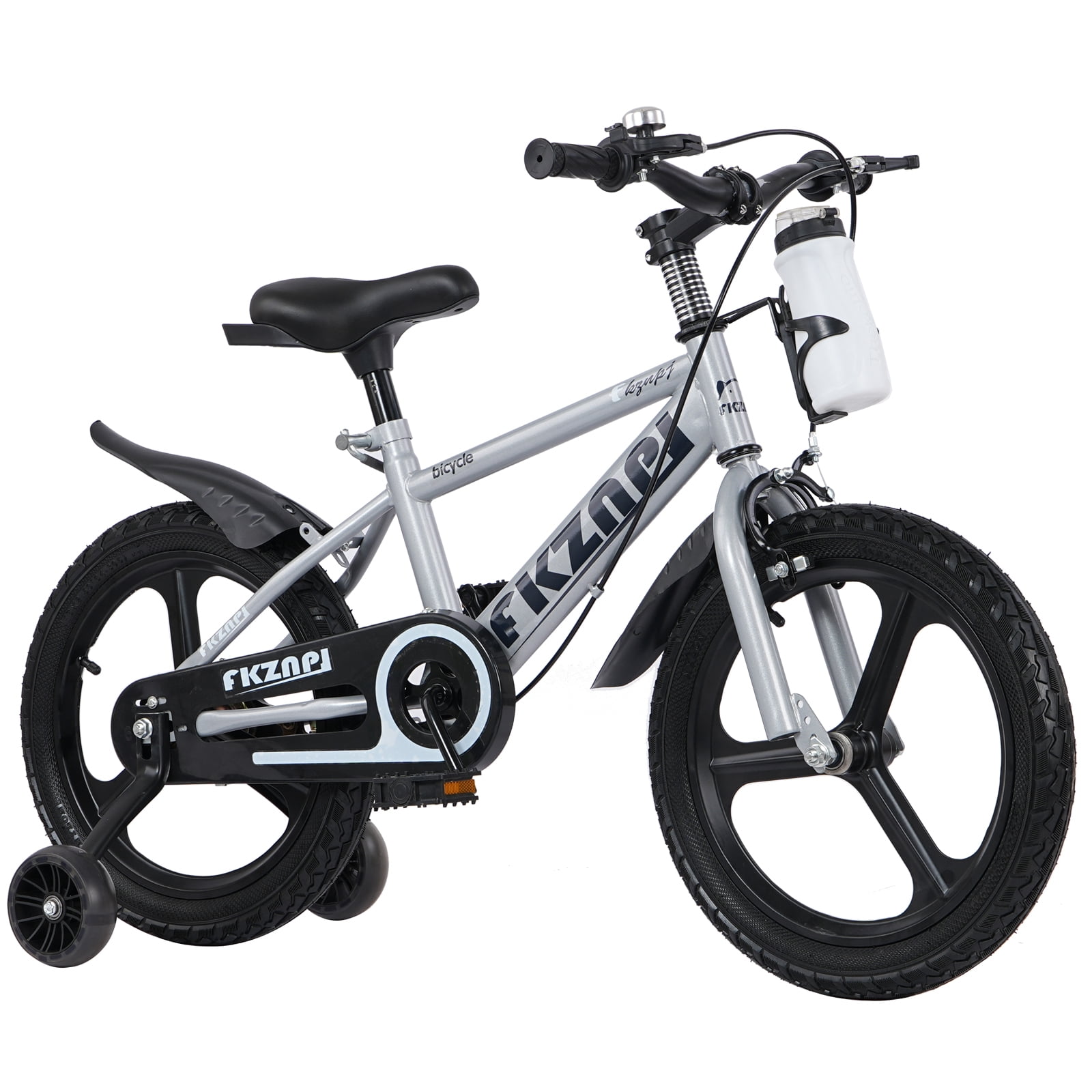 iYofe 16-inch Kids Bike with Training Wheels, Adjustable Seat, Durable Steel Frame for Boys and Girls (Gray, 16 in) pnf4l