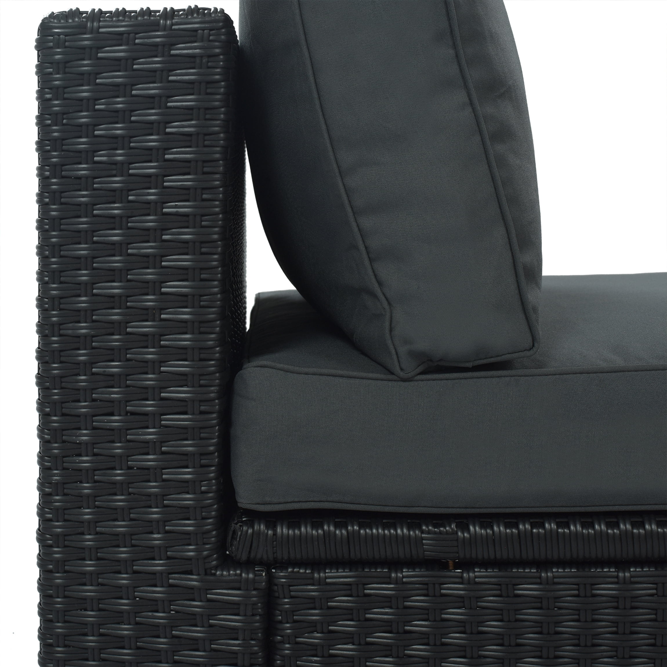 Vanress 7-Piece Outdoor Patio Furniture Set, Sectional Rattan Wicker Sofa with Cushions and Glass Coffee Table (Grey, 7-Piece Set) q4fkr