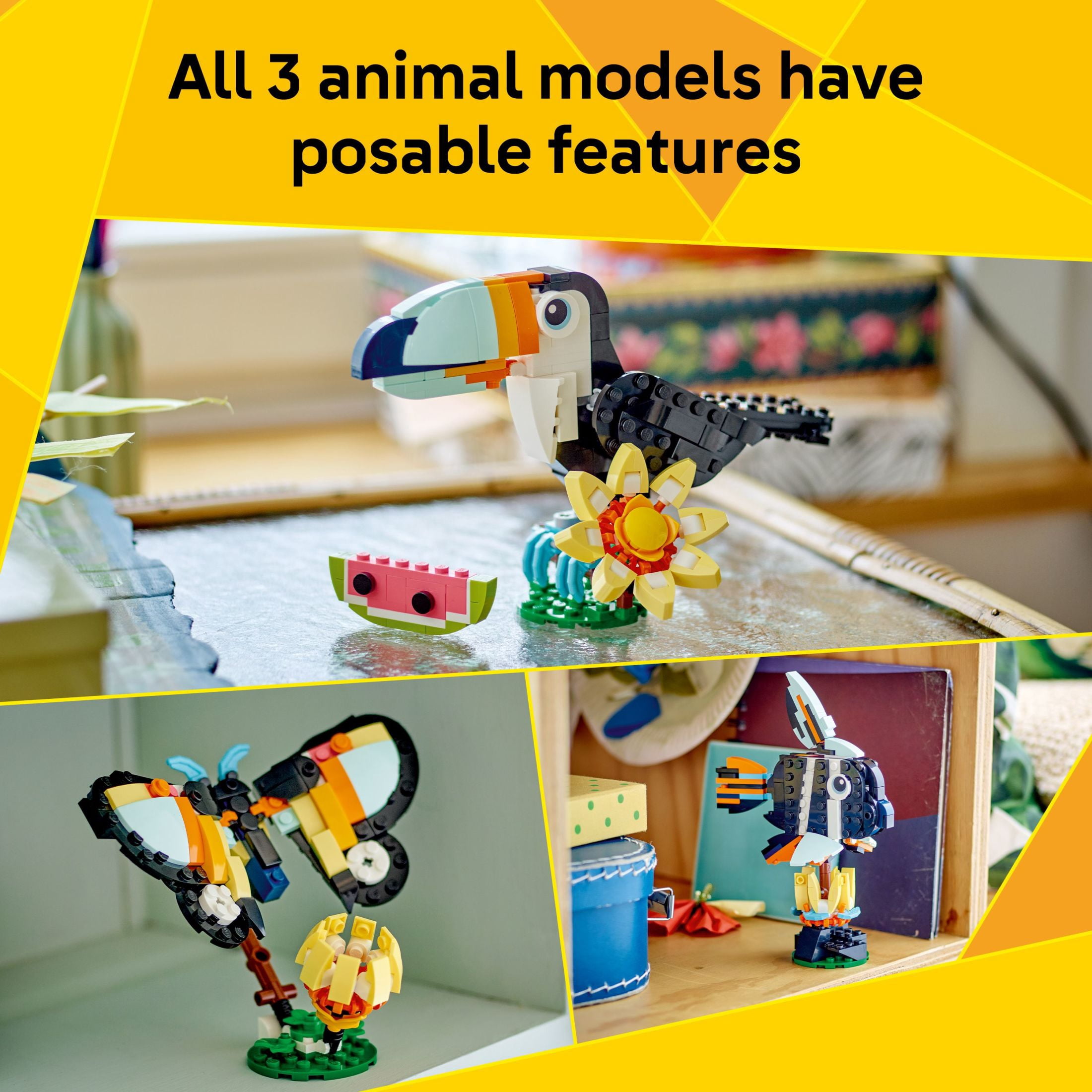 LEGO Creator 3 in 1 Wild Animals Tropical Toucan Building Set (Multicolor, 225 Pieces) rkzdh