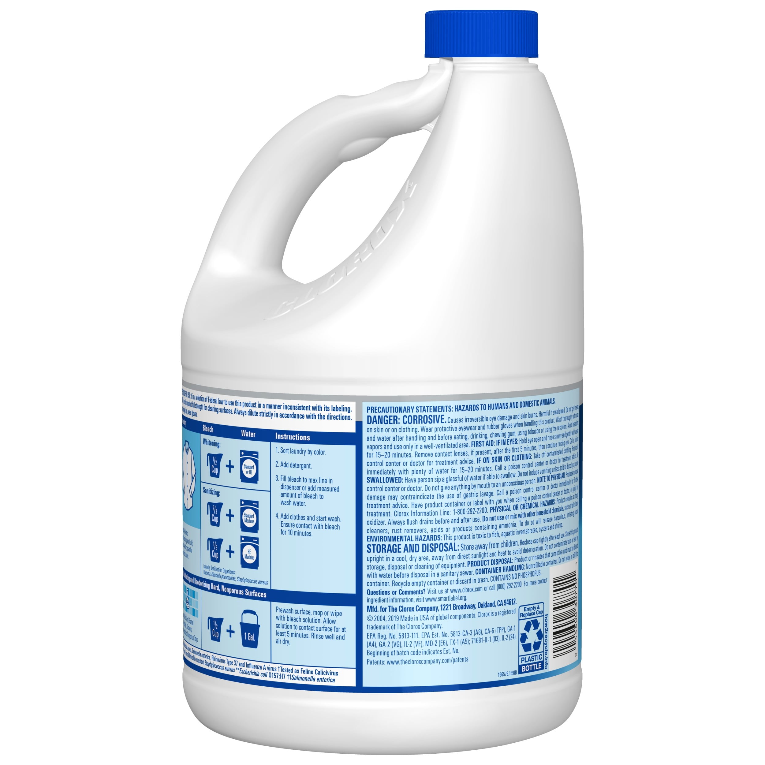 Clorox Disinfecting Bleach, Concentrated Laundry Whitener and Surface Cleaner (Regular, 2 Pack, 121 fl oz) hmznr