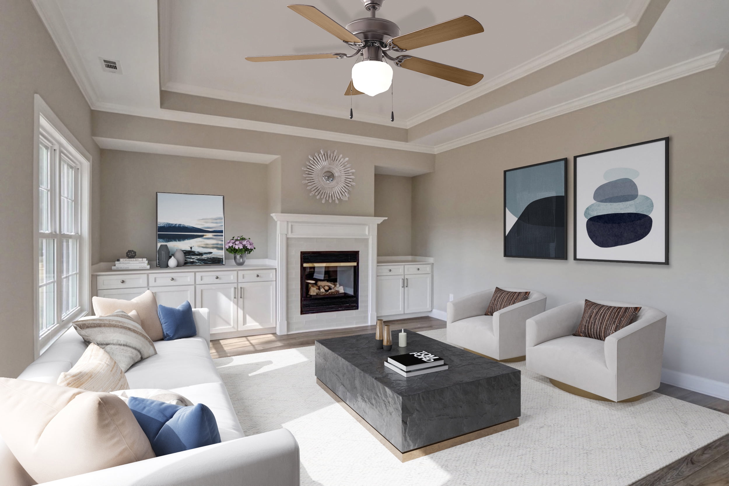 Mainstays 52 in Ceiling Fan with Light Kit, Reversible Motor, 5 Blades (Oil Rubbed Bronze, 52 in) mvlon