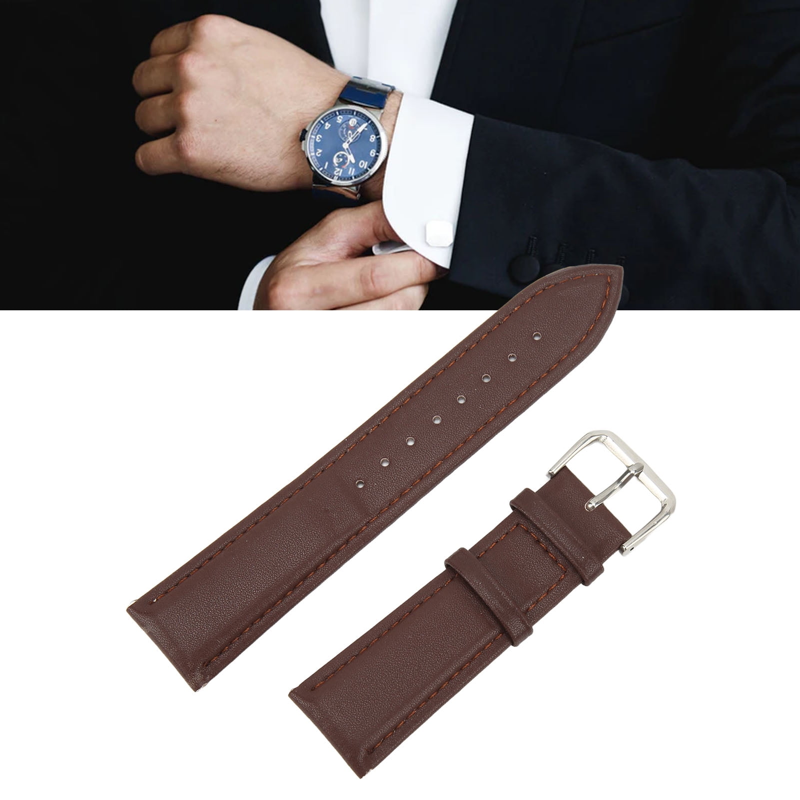 LAZIOEGR Smart Watch Replacement Band Genuine Leather Strap for Huawei Watch GT2 GT3 Pro (Brown, 0.87 in) g6b5s