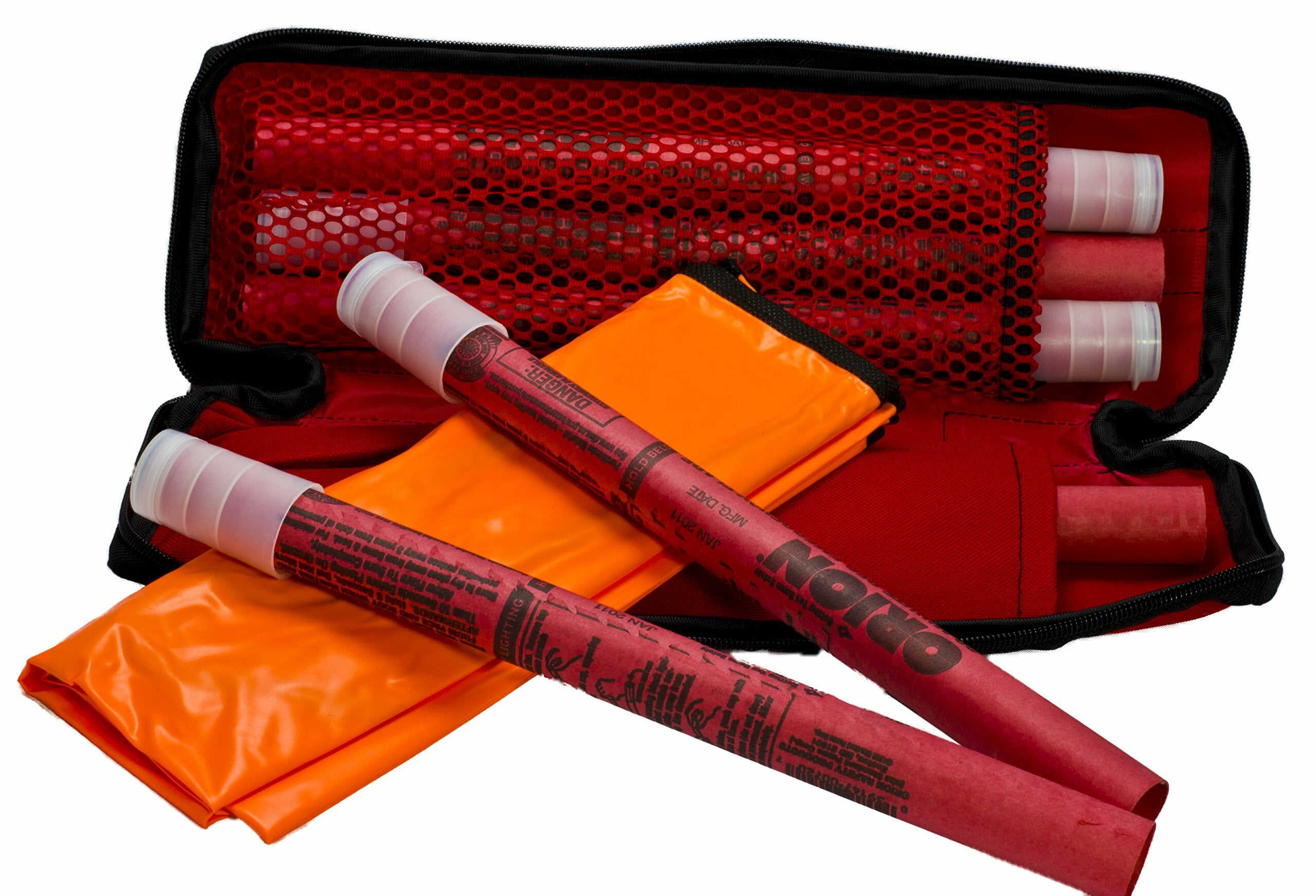 Orion Safety Products Emergency Road Flares and High-Visibility Vest (Orange, 6-Pack) gjhi2