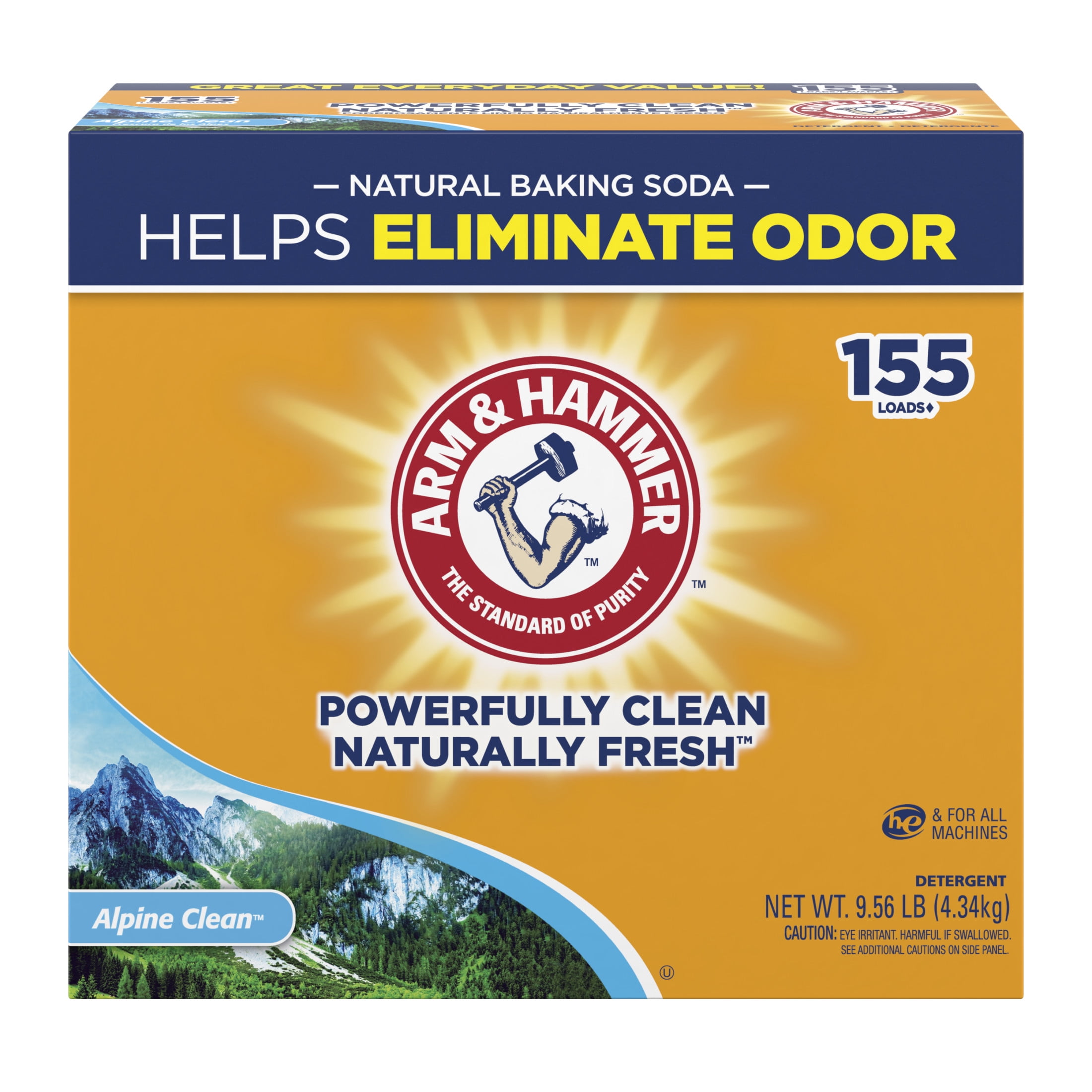 ARM & HAMMER Powder Laundry Detergent, Alpine Clean, Deep Cleaning Formula (9.56 lb) 59dpz