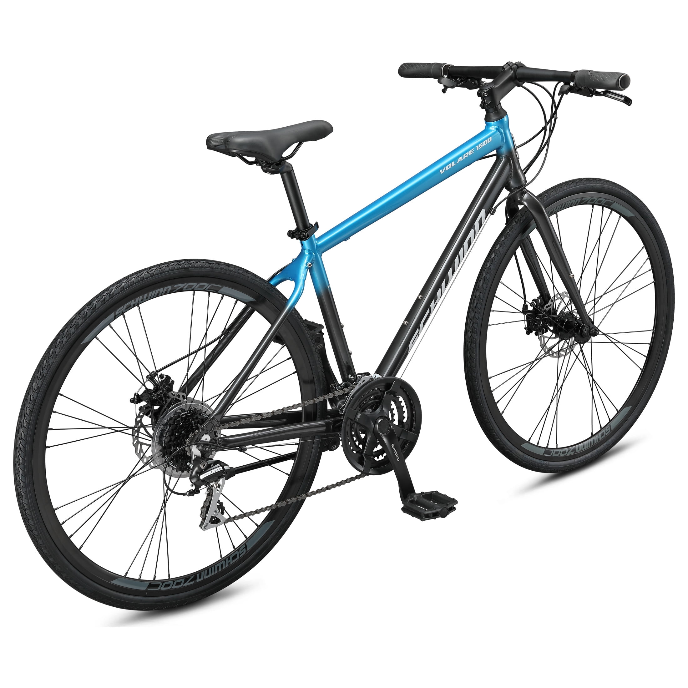 Schwinn Volare Fitness Bike, Lightweight Aluminum Frame, 24-Speed Hybrid Road Bicycle (Teal/Grey, Medium Frame) ex74t