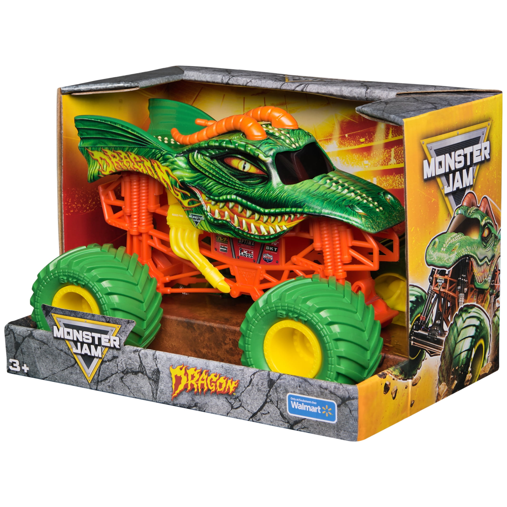 Monster Jam Official Dragon Monster Truck Die-Cast Vehicle (Blue, 1:24 Scale) s6w09