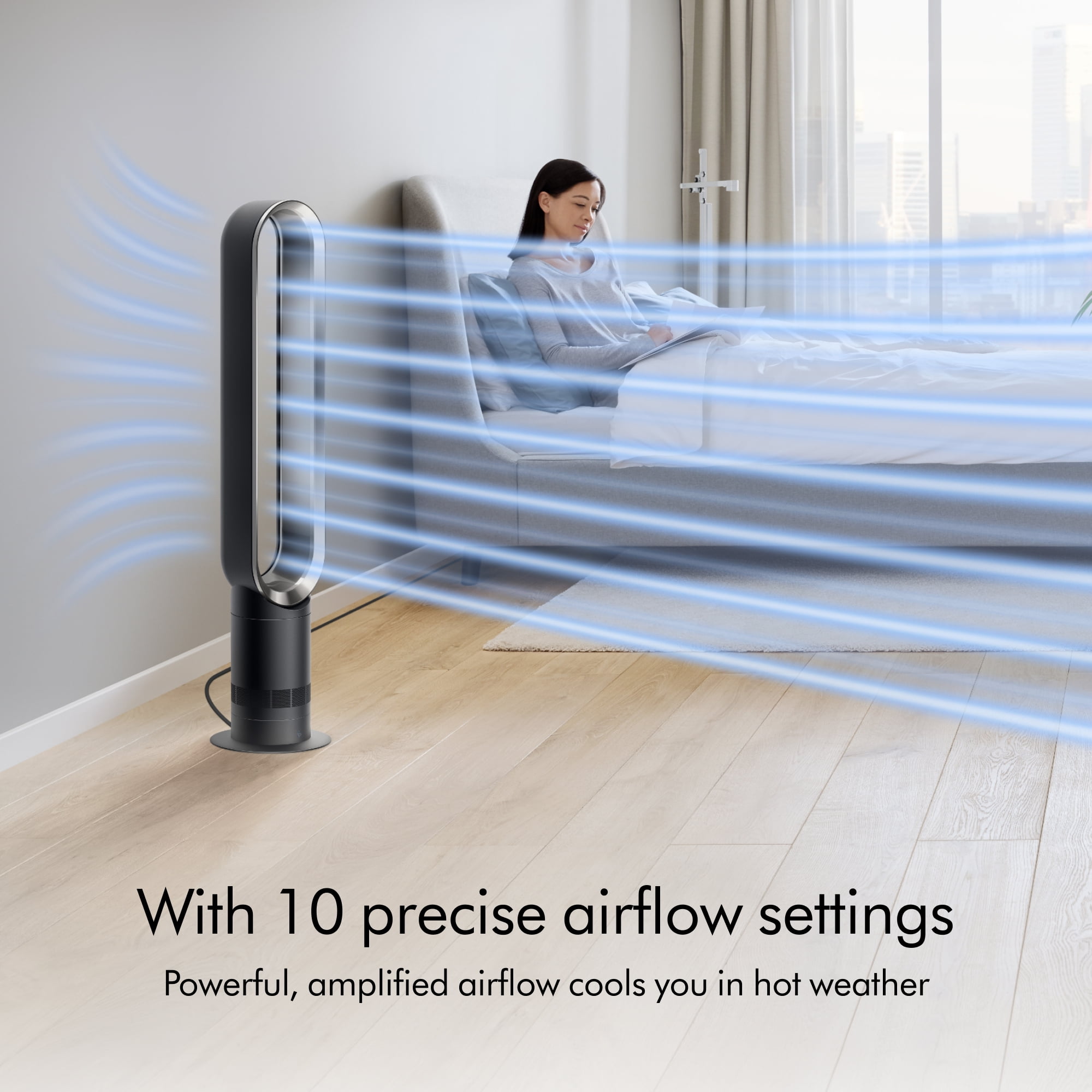Dyson Cool Tower Fan AM07 Air Multiplier Technology (Satin Black/Nickel, 39 in) ve9sv