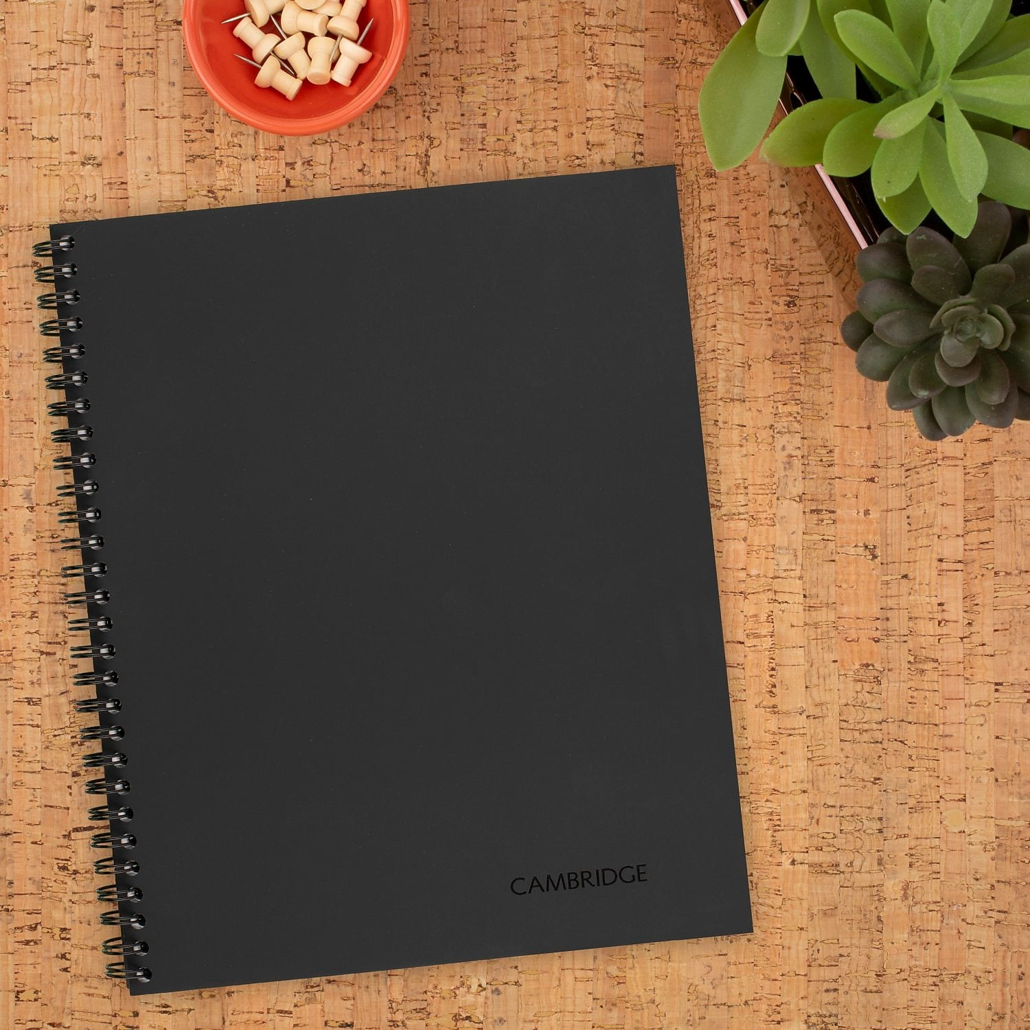 Mead Cambridge Limited Meeting Notebook, Professional Executive Journal with Perforated Pages (Black, 80 Sheets) 7jqa0