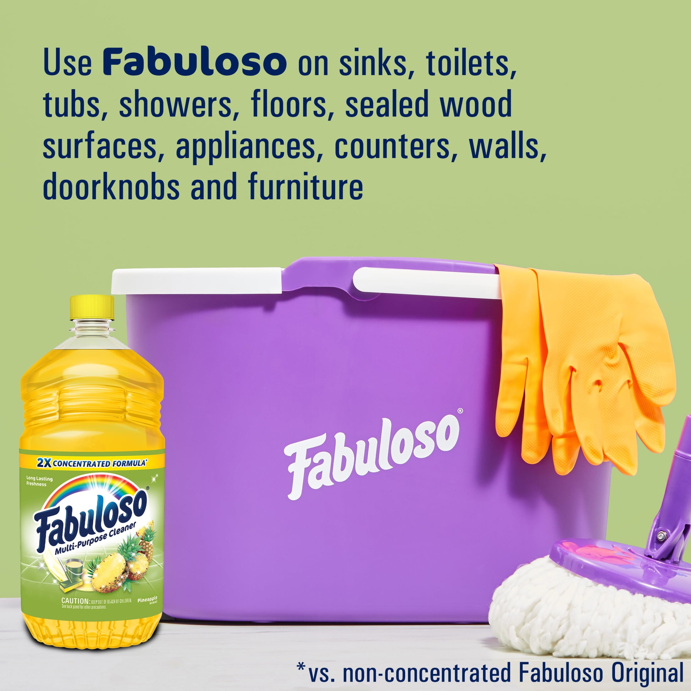 Fabuloso Multi-Purpose Cleaner, 2X Concentrated Formula, Pineapple Scent (56 fl oz) i01q6