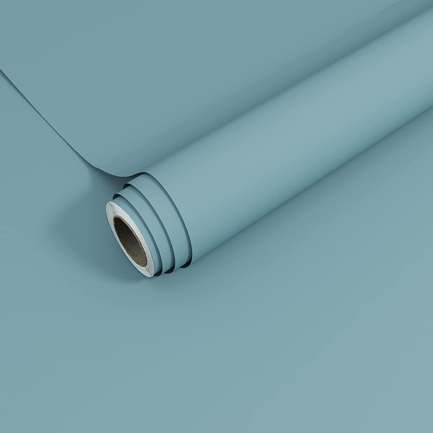 VEELIKE Peel and Stick Wallpaper, Waterproof Matte Ocean Blue Contact Paper for Furniture and Walls (15.7 in x 118 in) 72753
