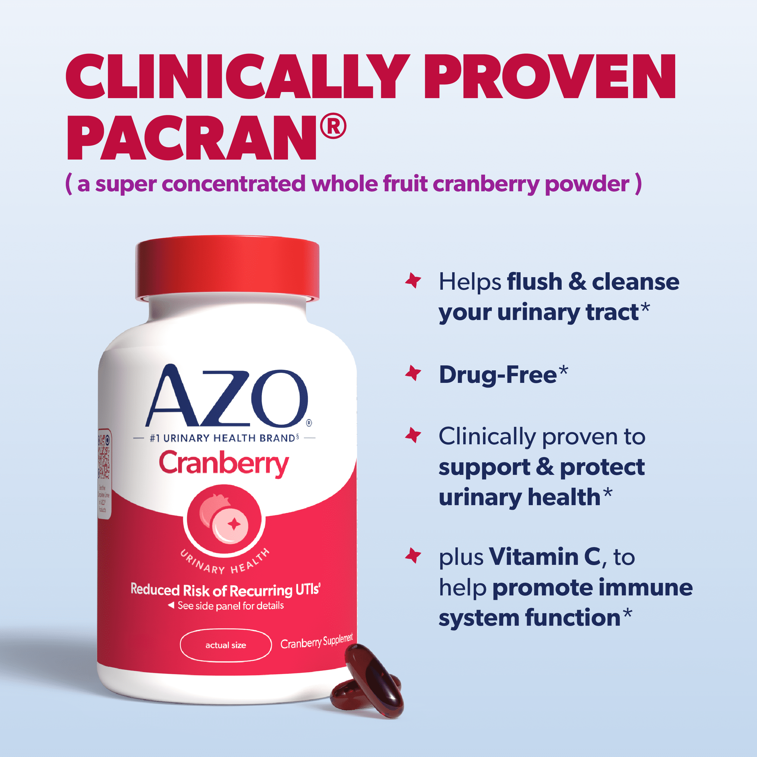 AZO Cranberry Urinary Tract Health Supplement, Daily Support for Urinary Tract Cleansing (100 Count) xvip7