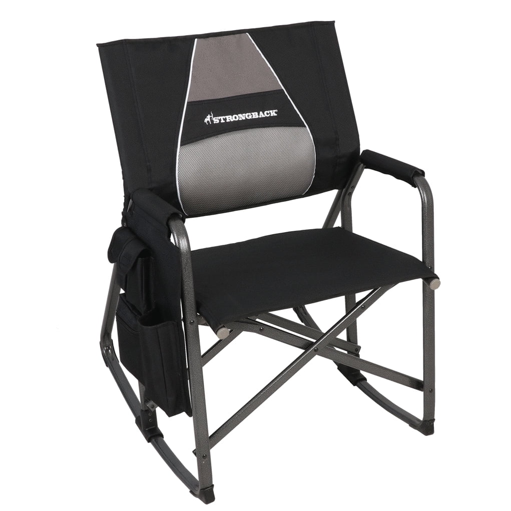 Strongback Director Rocker Folding Camping Chair (Black, 1 Count) gs7kv
