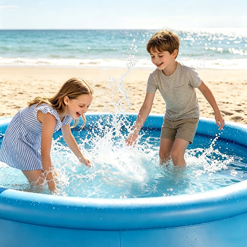 Kimicare Inflatable Above Ground Pool for Family, Heavy-Duty Outdoor Swimming Pool (8 ft x 30 in) dhakw