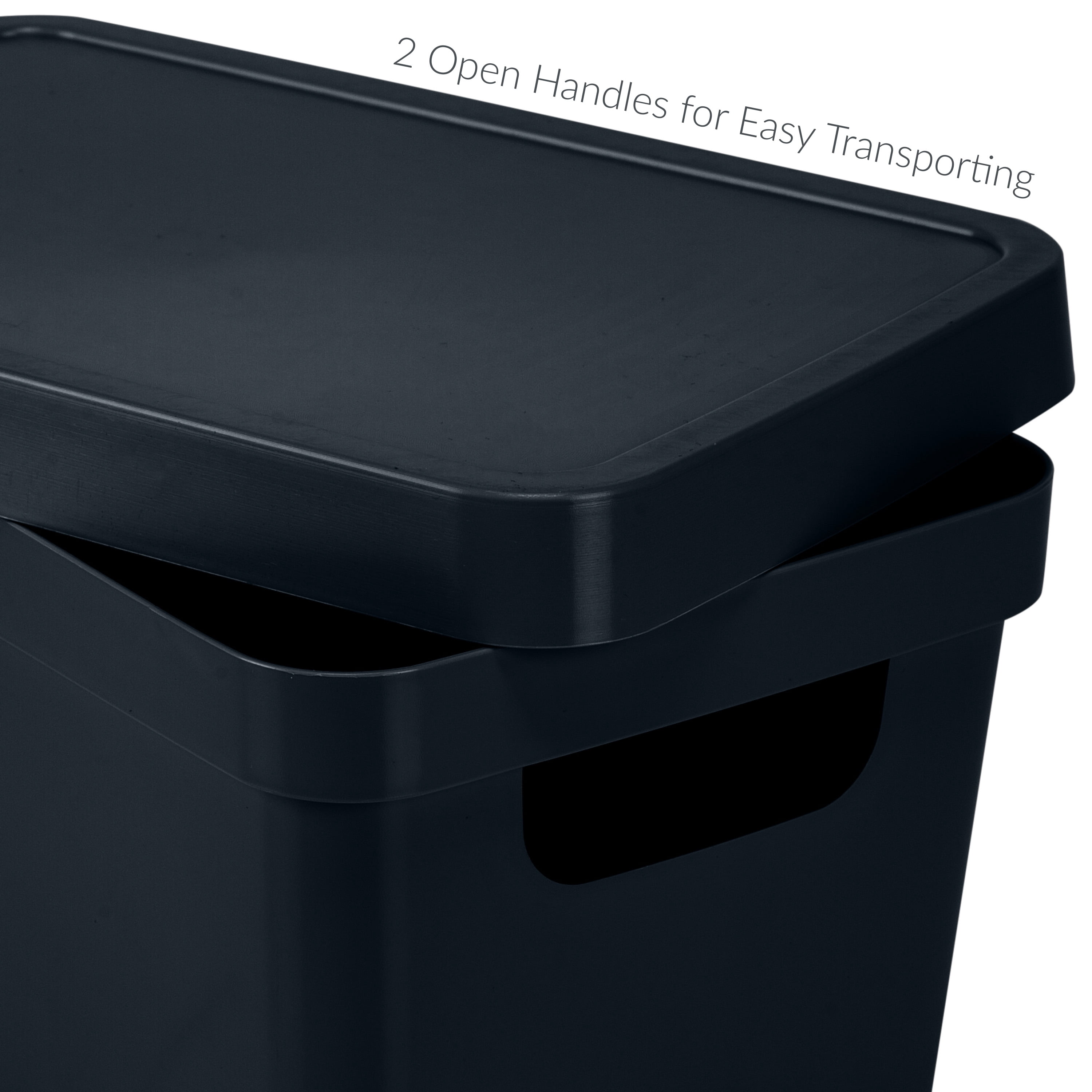 Simplify Vinto Plastic Storage Box with Lid and Handles (Charcoal, 9.76 in x 6.69 in x 4.84 in) fajp4