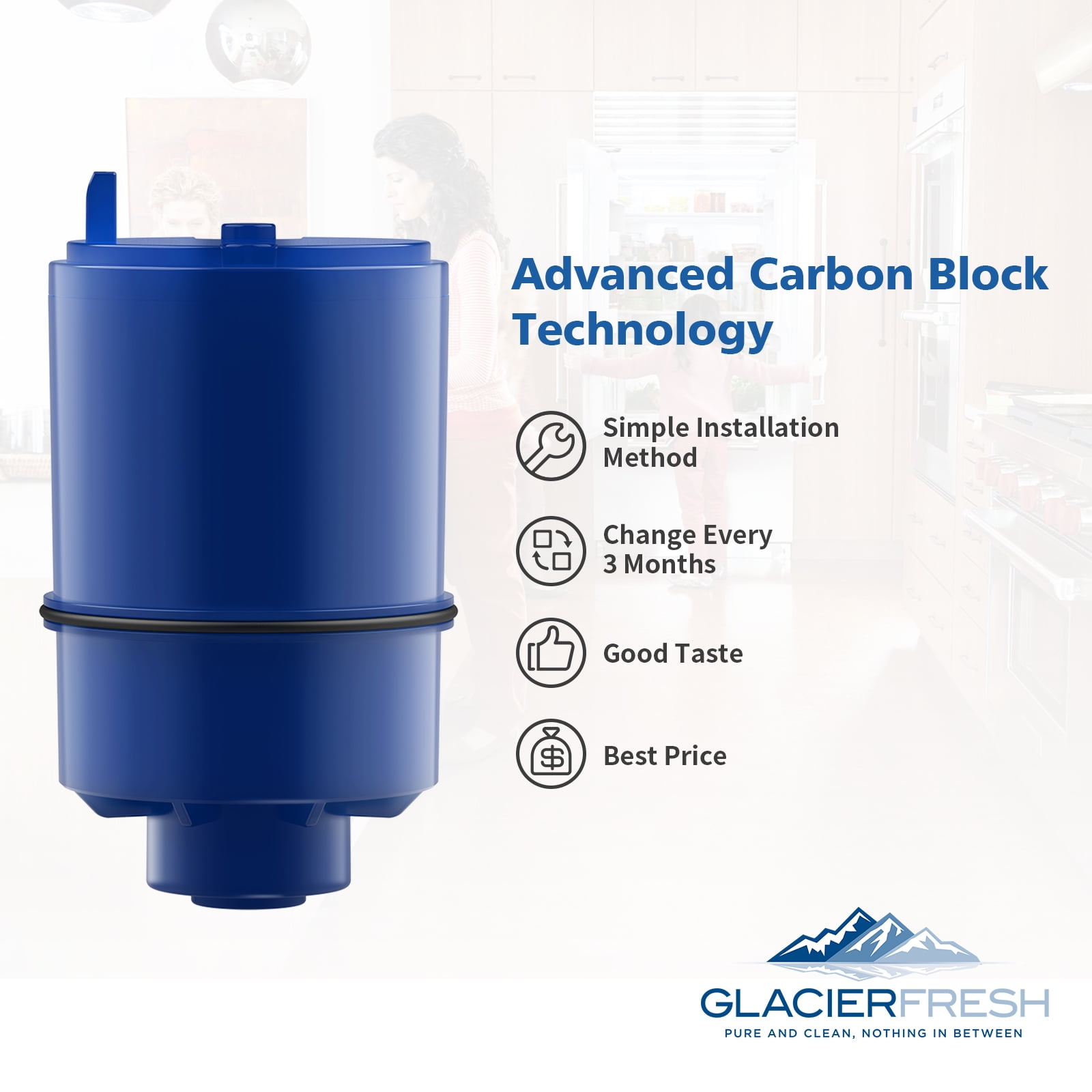 Glacier Fresh Faucet Water Filter Replacement for PUR RF-9999 and RF-3375 (6 Pack) c8ziy