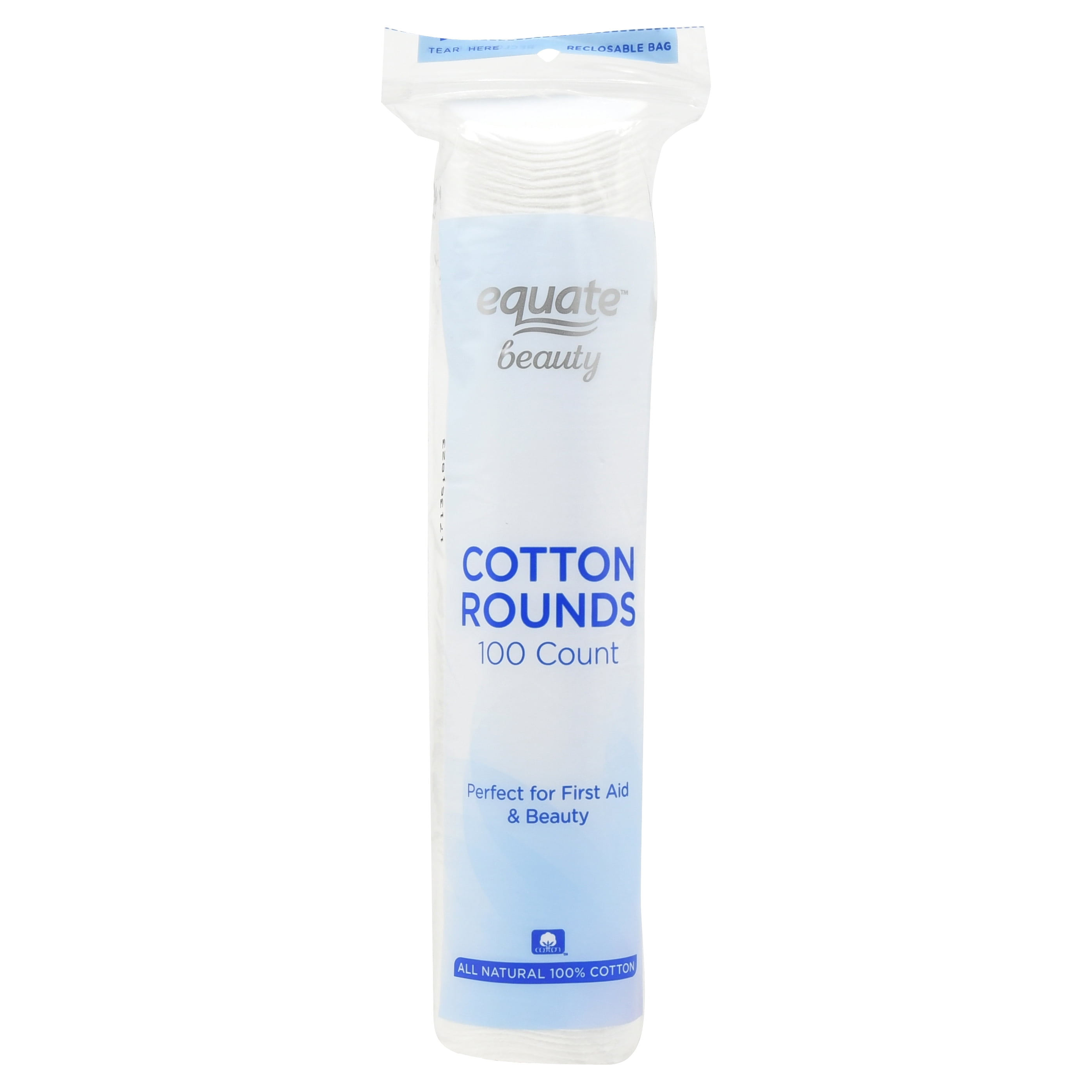 Equate Beauty Natural Cotton Rounds for Skincare and Makeup Removal (100 Count) rdi73