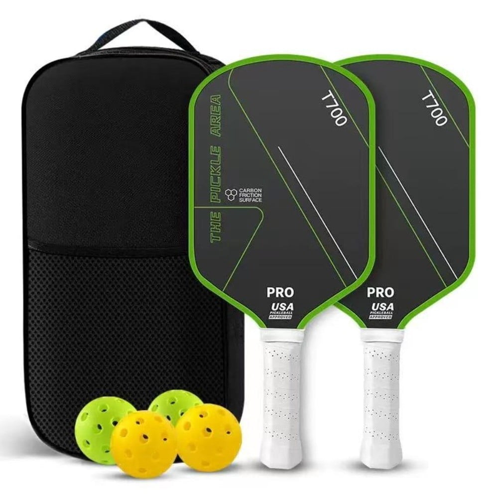 T700 Pickleball Paddle Carbon Fiber Professional Racket with Textured Surface (Black, 16.34 in x 7.48 in) l123p