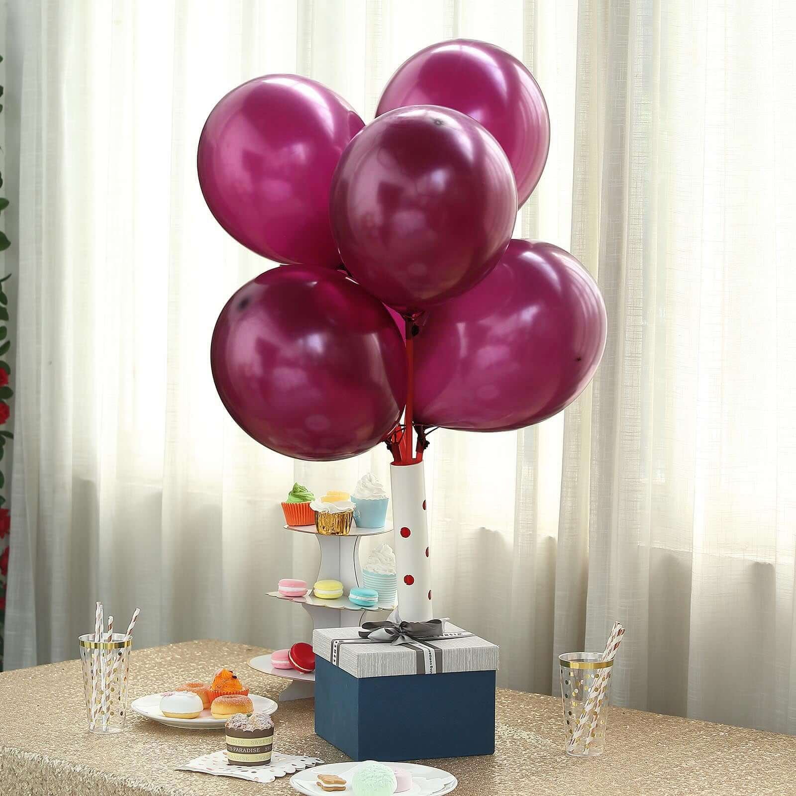 Efavormart Metallic Latex Balloons for Wedding Birthday Party Decorations (Eggplant, 12 in, 100 Pack) bt7tq