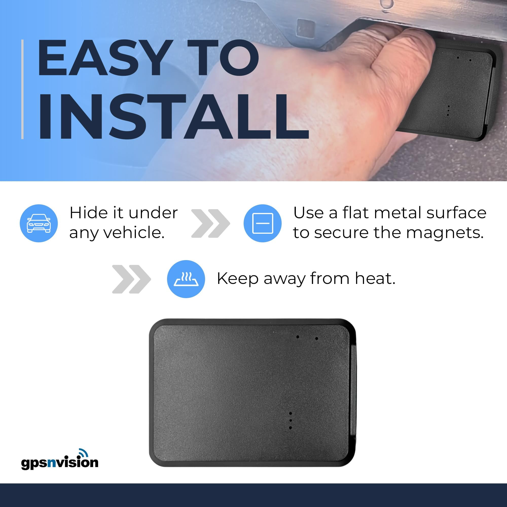 GPSnVision Magnetic Real-Time GPS Tracker for Vehicles (Black, 0.1 oz) sbwvi