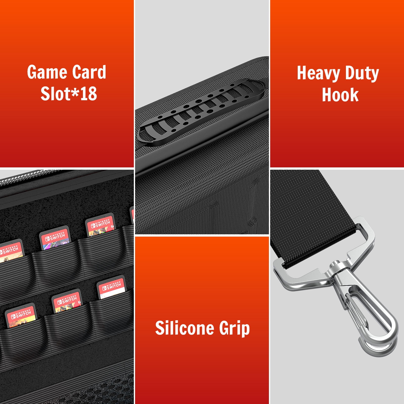 HEYSTOP Carrying Storage Case for Nintendo Switch 2 (Protective Travel Bag, 18 Game Cartridge Slots, Black) y06xw